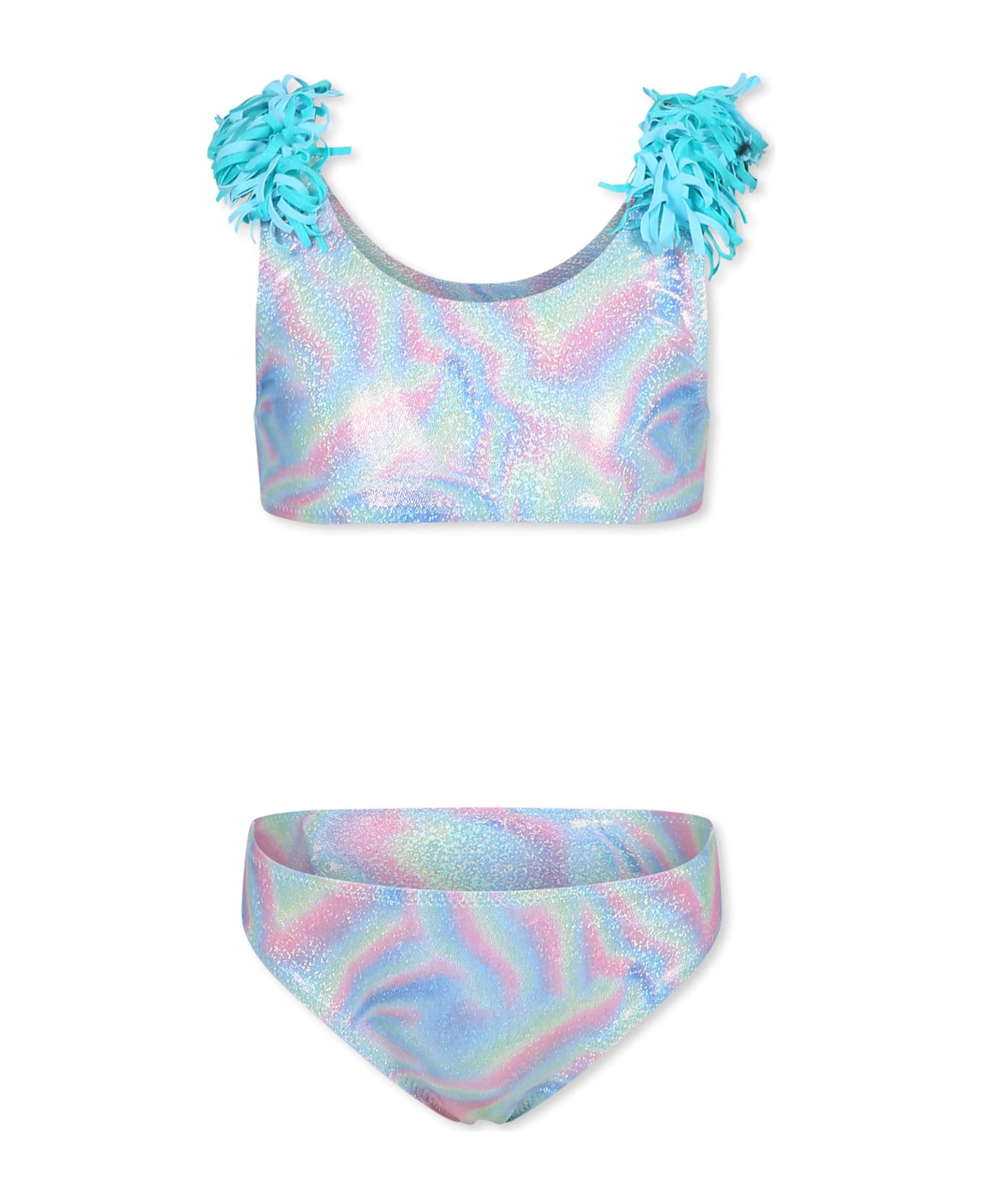 Billieblush Multicolor Bikini For Girl With Fringes - Multicolor