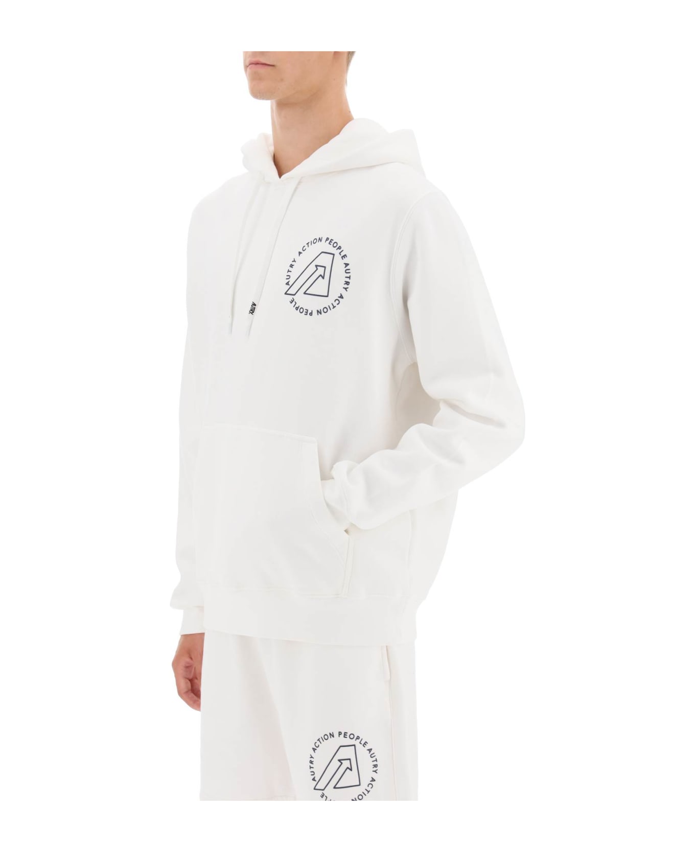 Autry Logo Print Hoodie - WHITE (White)