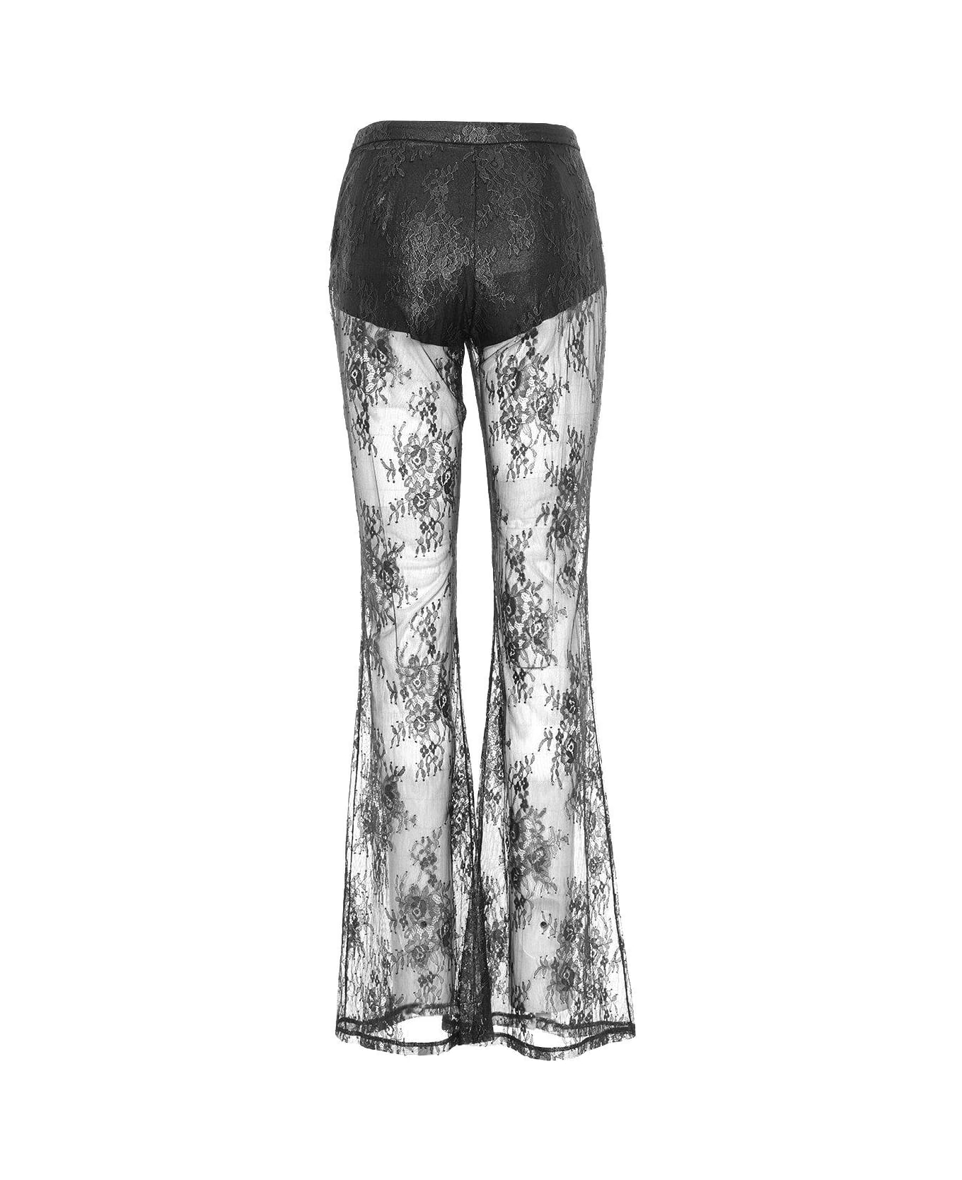 Pinko Laminated-lace Flared Trousers