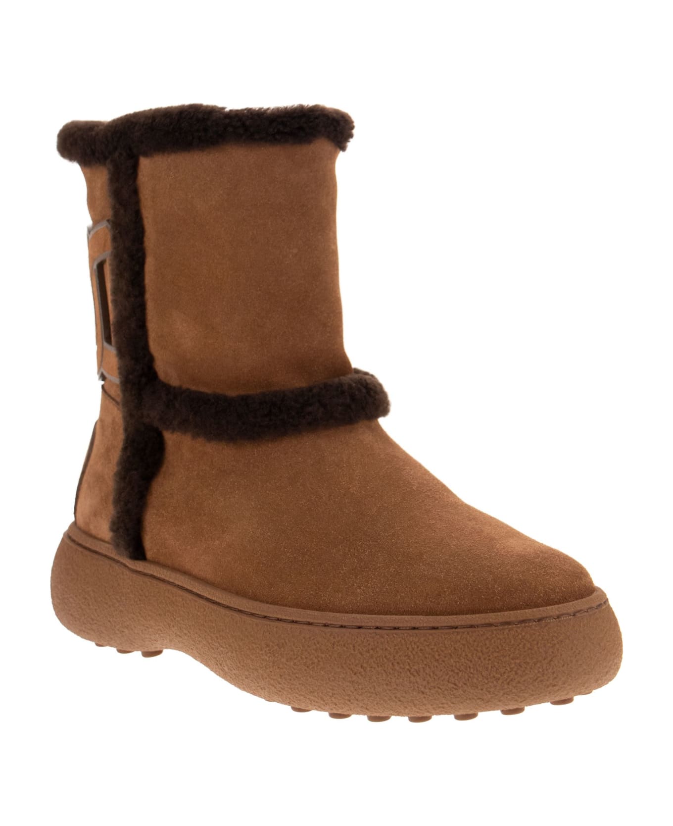 Tod's Padded Suede Ankle Boot - Brown