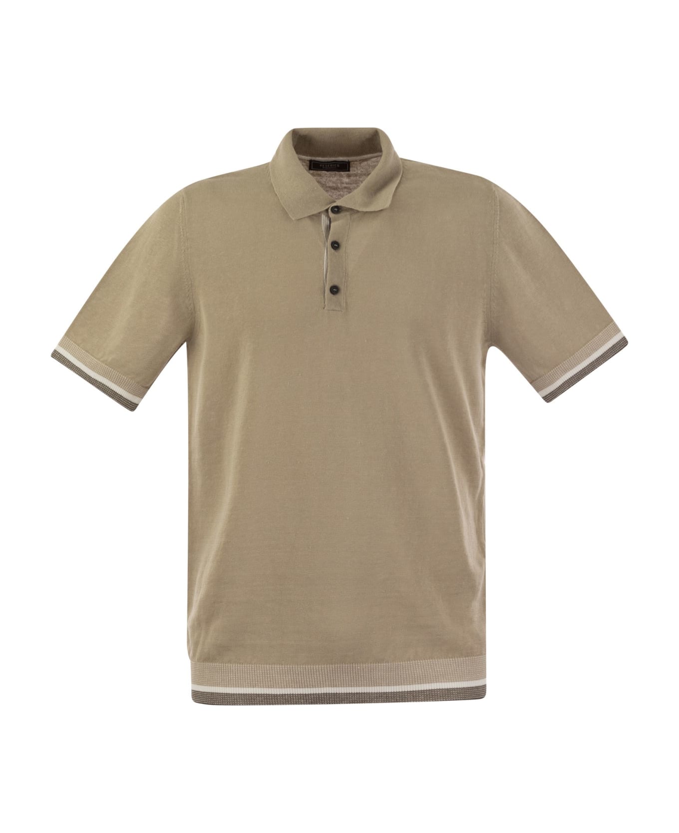 Peserico Linen And Cotton Yarn Jersey - Beige