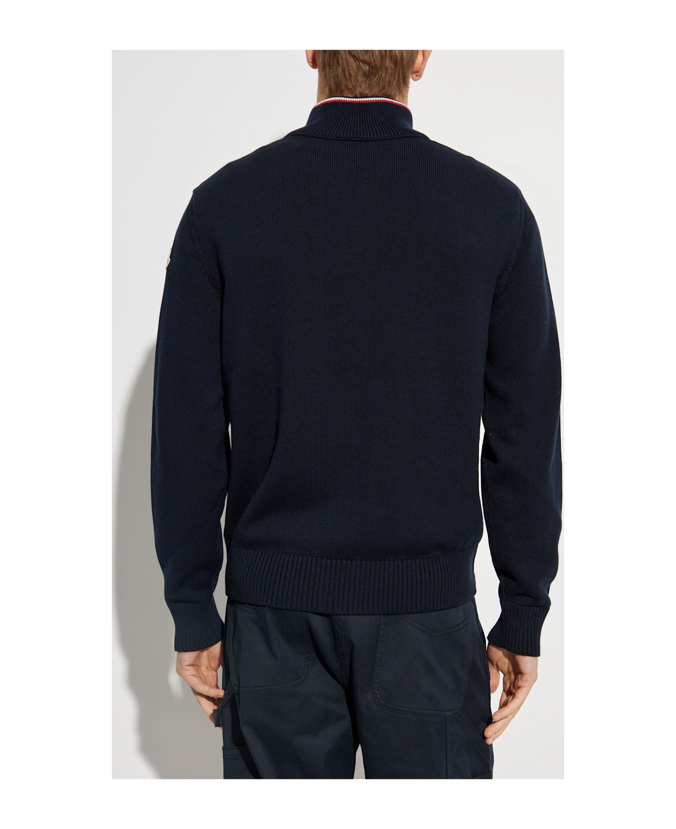 Moncler Cardigan With Down Insert - BLUE