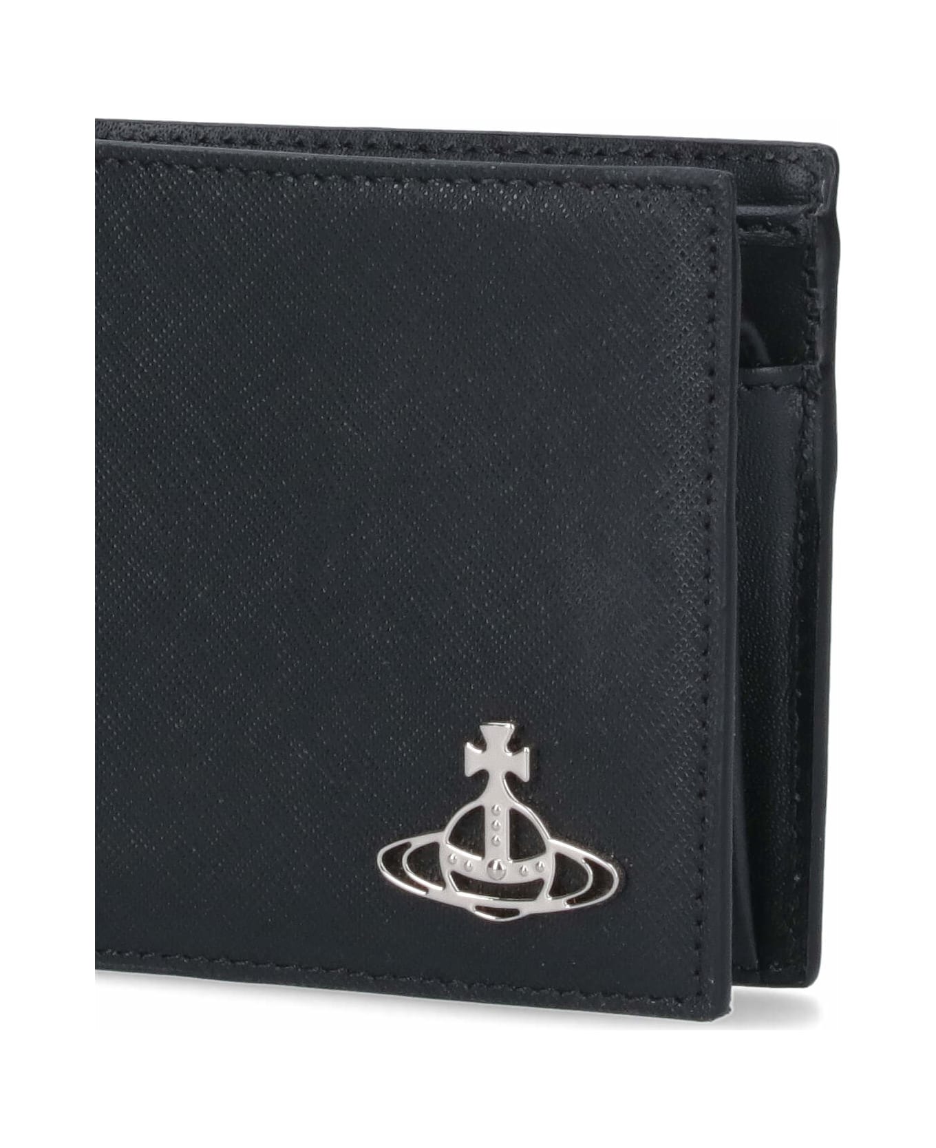 Vivienne Westwood "orb" Logo Wallet - Black   財布