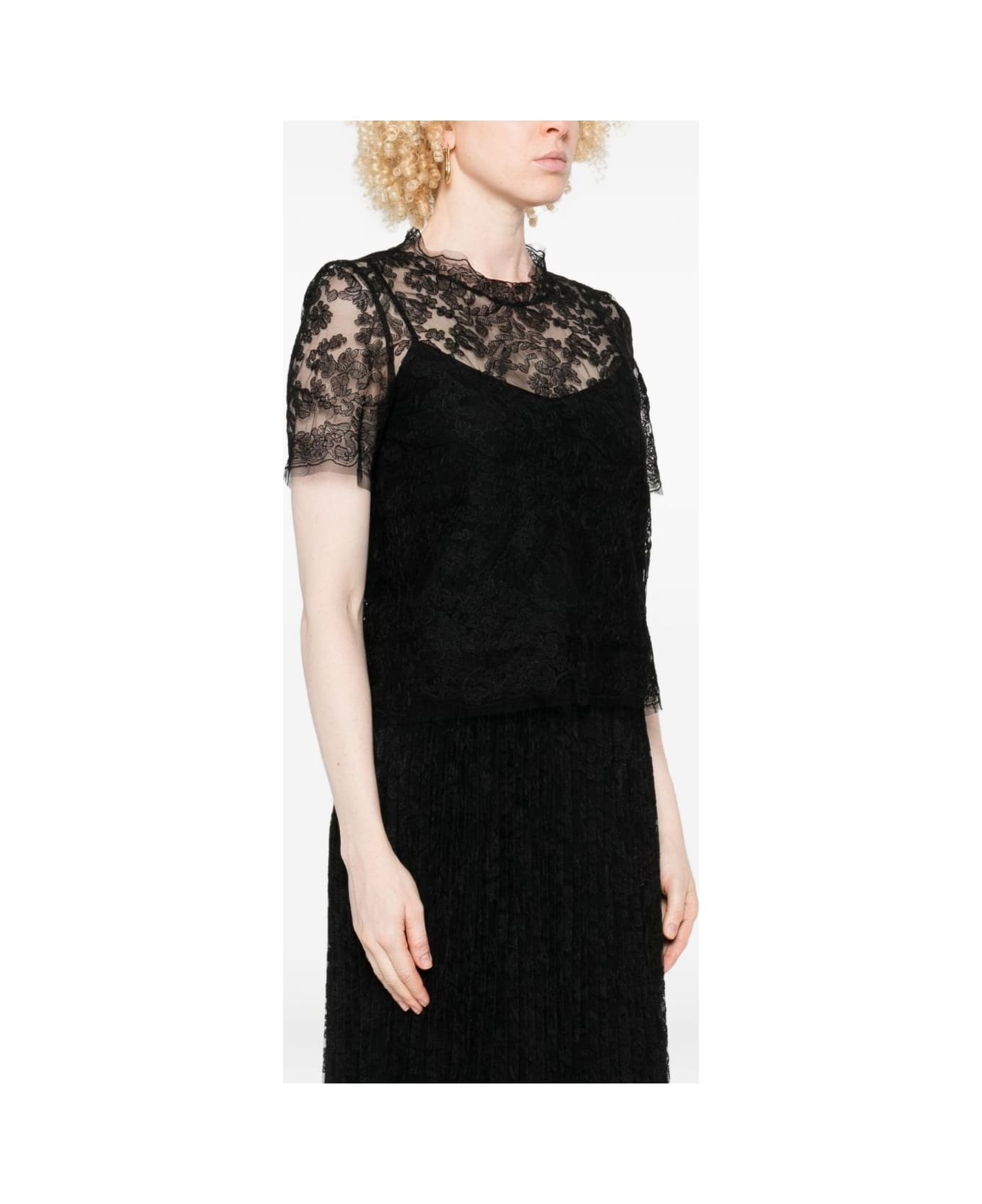 Ermanno Scervino Lace T-shirt - Black