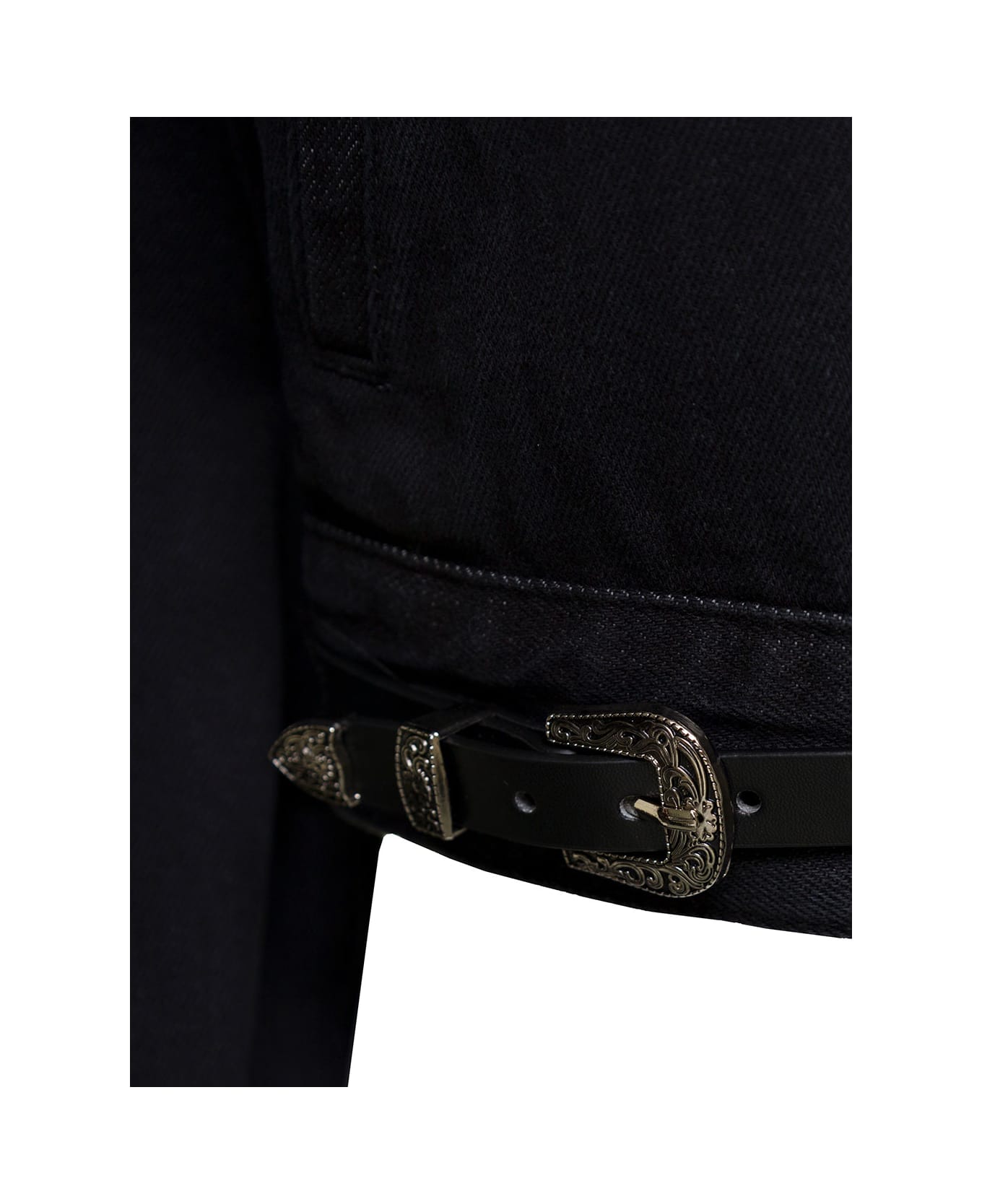 Andersson Bell 
mahina
 Black Denim Patchwork Jacket With Heart-shaped Detail In Cotton Woman - Black
