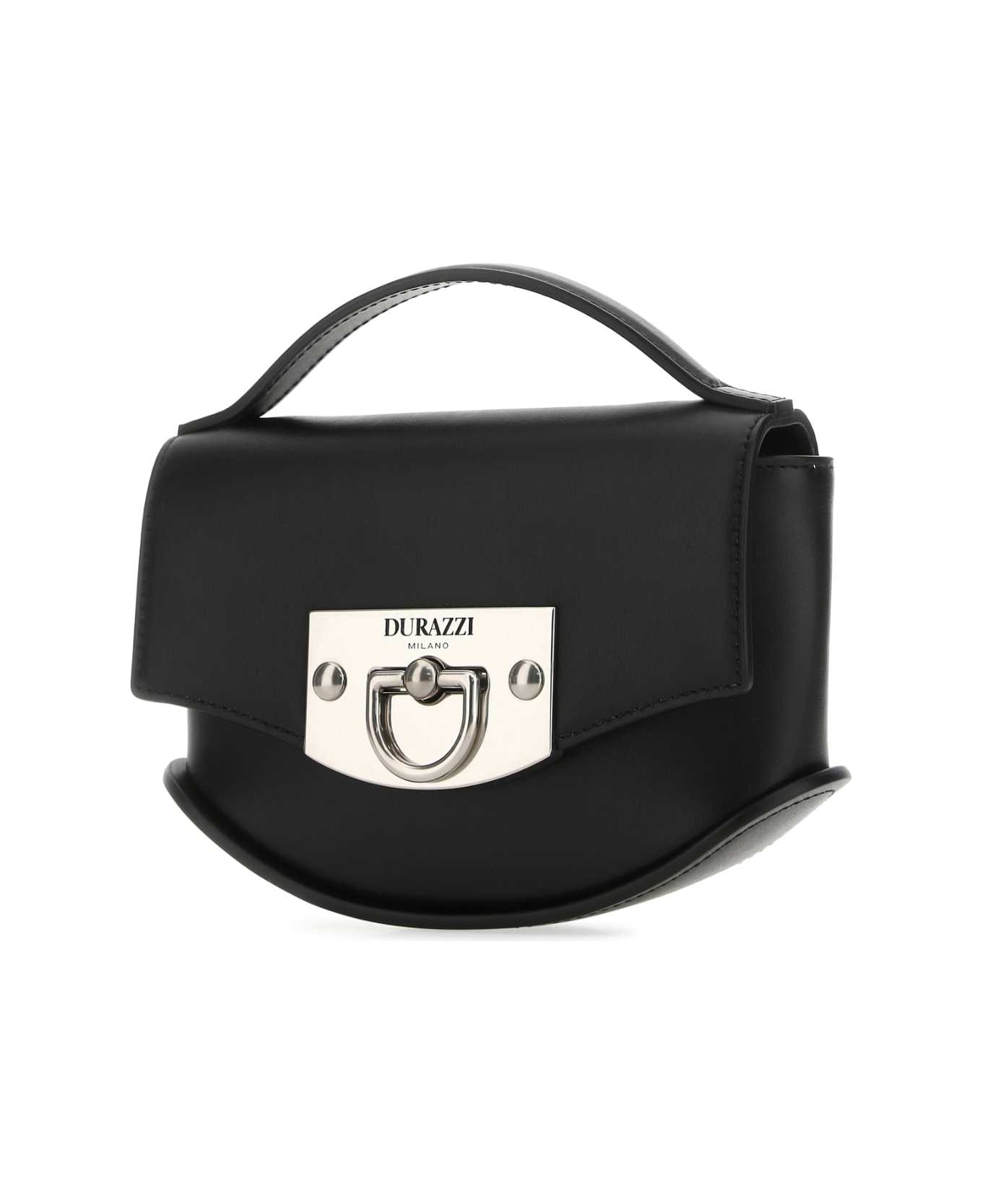 Durazzi Milano Black Leather Mini Swing Handbag - BLACK