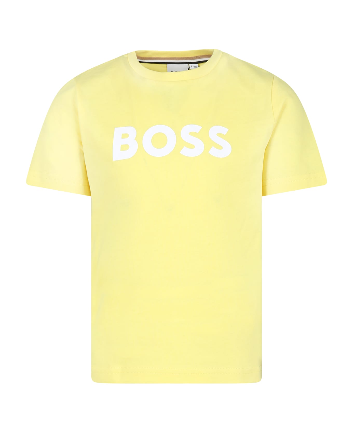 Hugo Boss Yellow T-shirt For Boy With Logo - Yellow