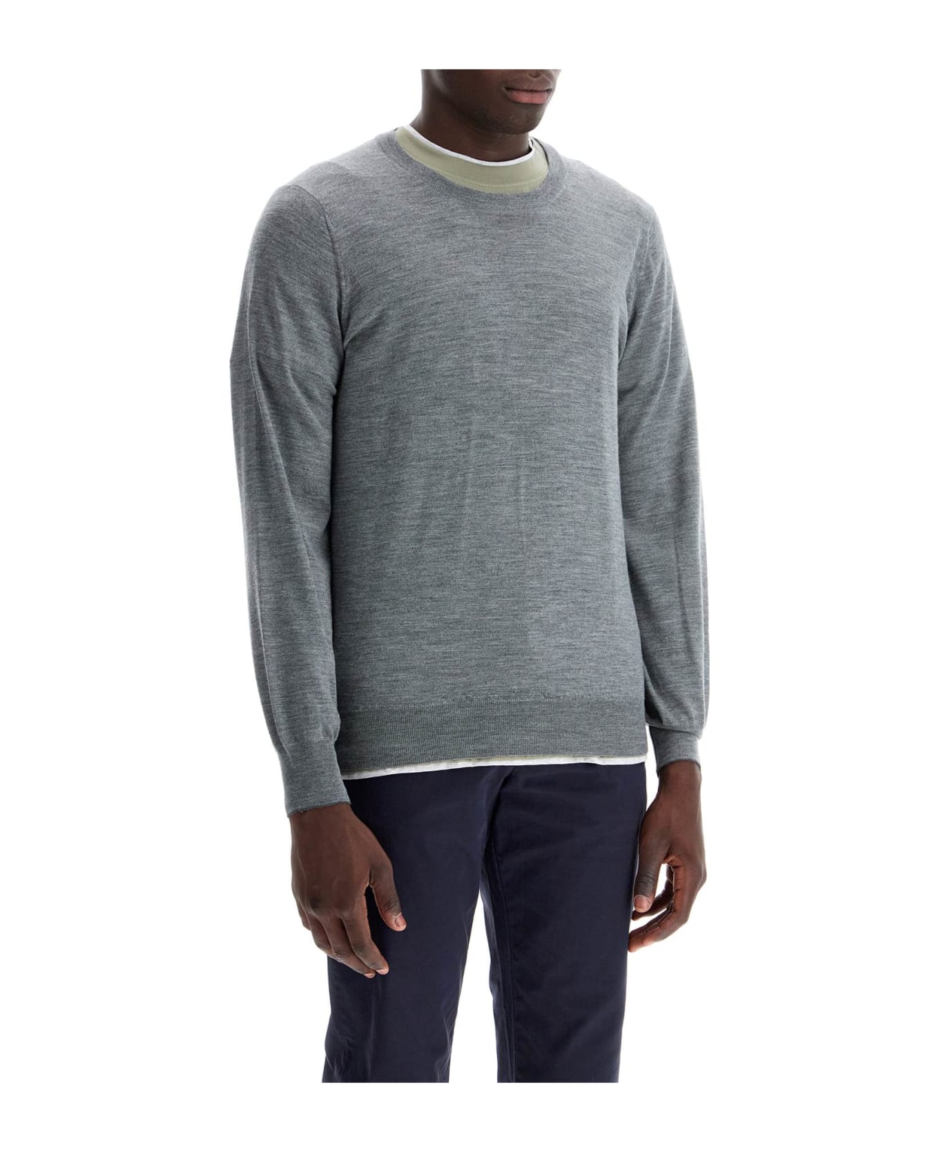 Brunello Cucinelli Fine Wool-cashmere Sweater - GRIGIO SCURO+LIGNITE (Grey)