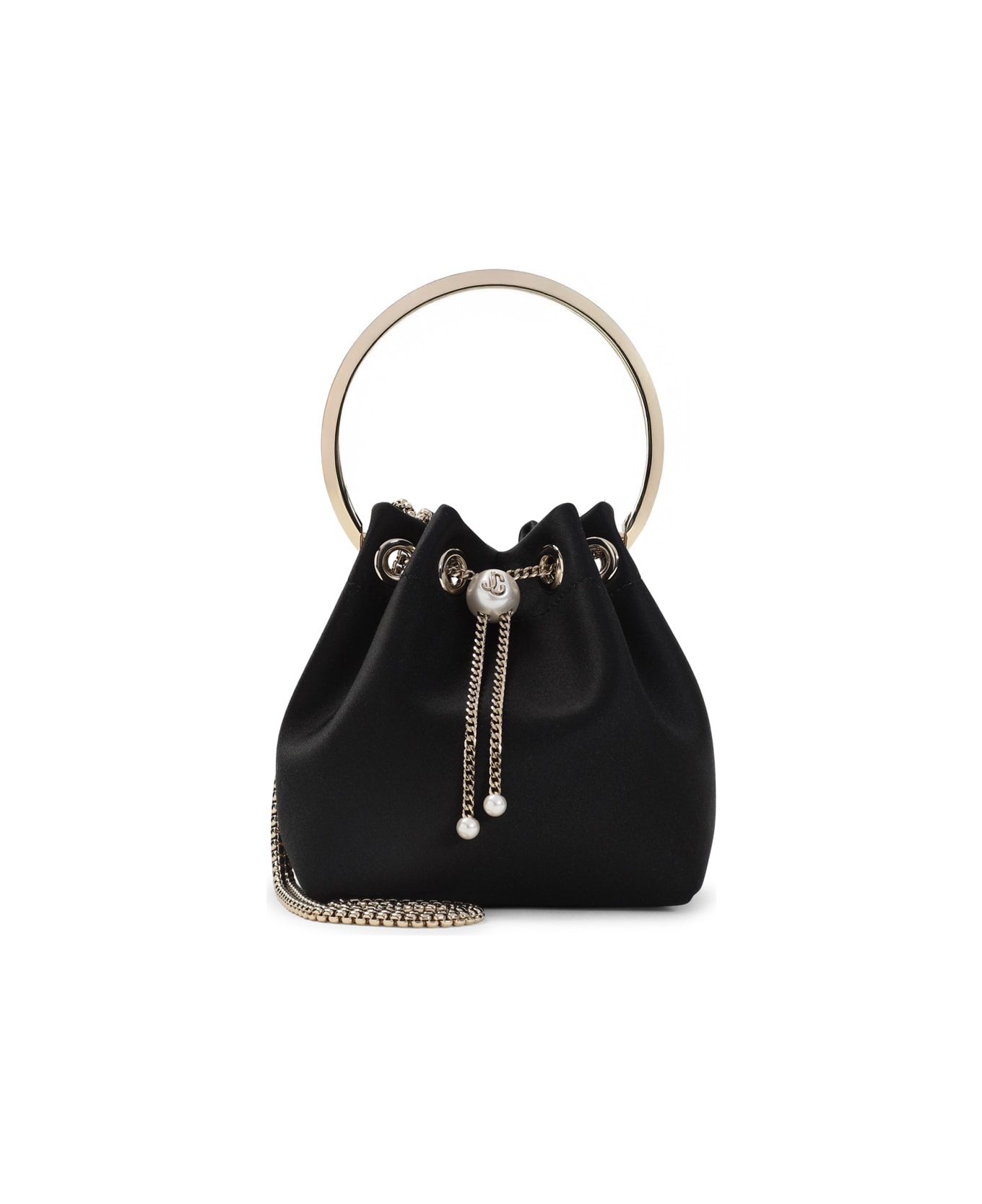 Jimmy Choo Bon Bon Satin Handbag - Black Light Gold