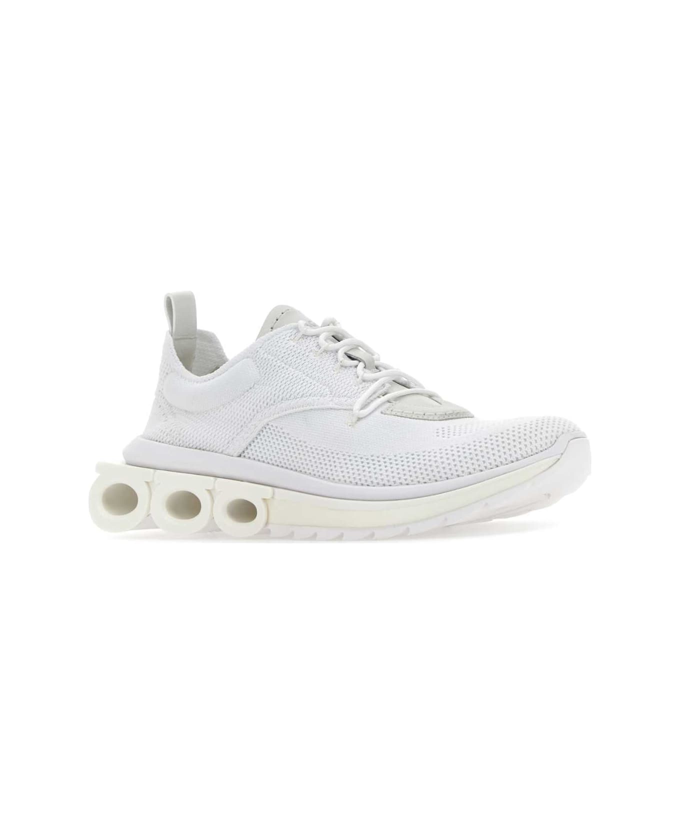 Ferragamo White Tech Knit Nima Sneakers - BBIANCOOTTICO