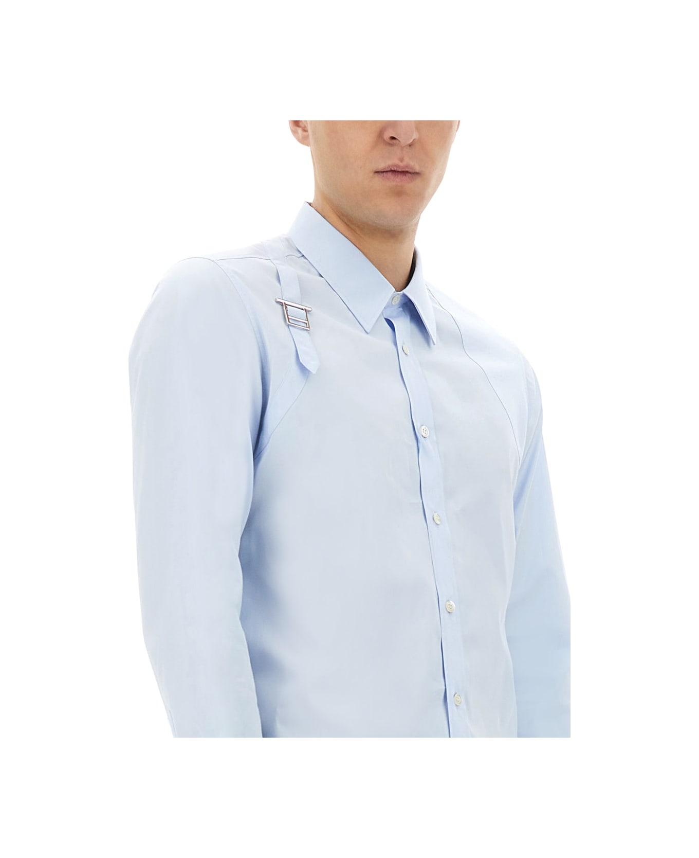 Alexander McQueen Harness Shirt With T Buckle - AZURE
