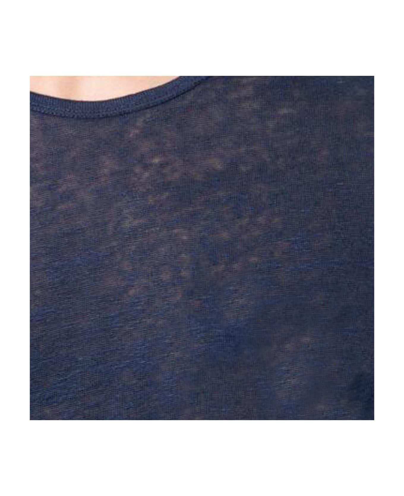 MC2 Saint Barth T-shirt Man Blue Navy Linen - BLUE