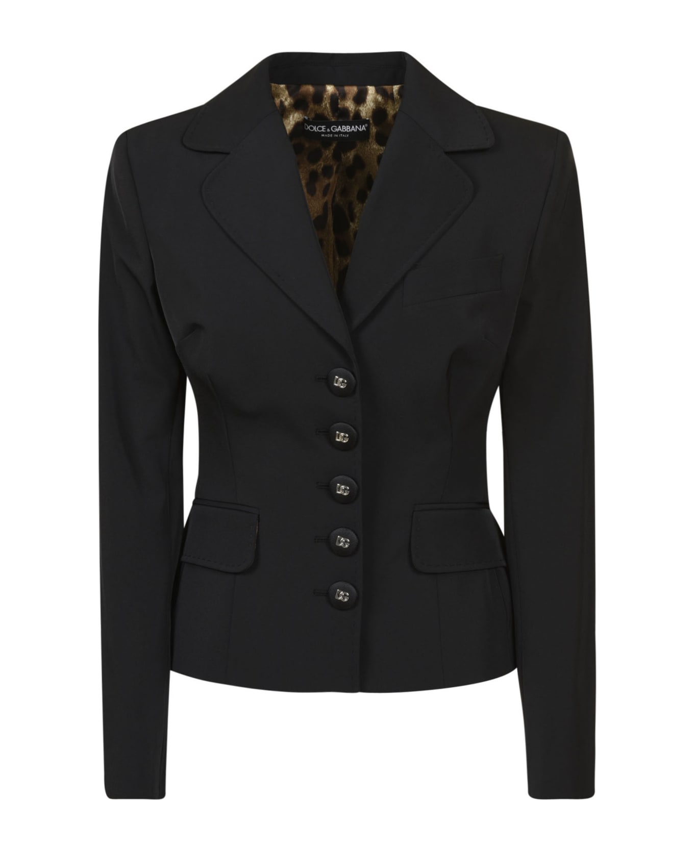 Dolce & Gabbana Regular Fit Plain Blazer - Black