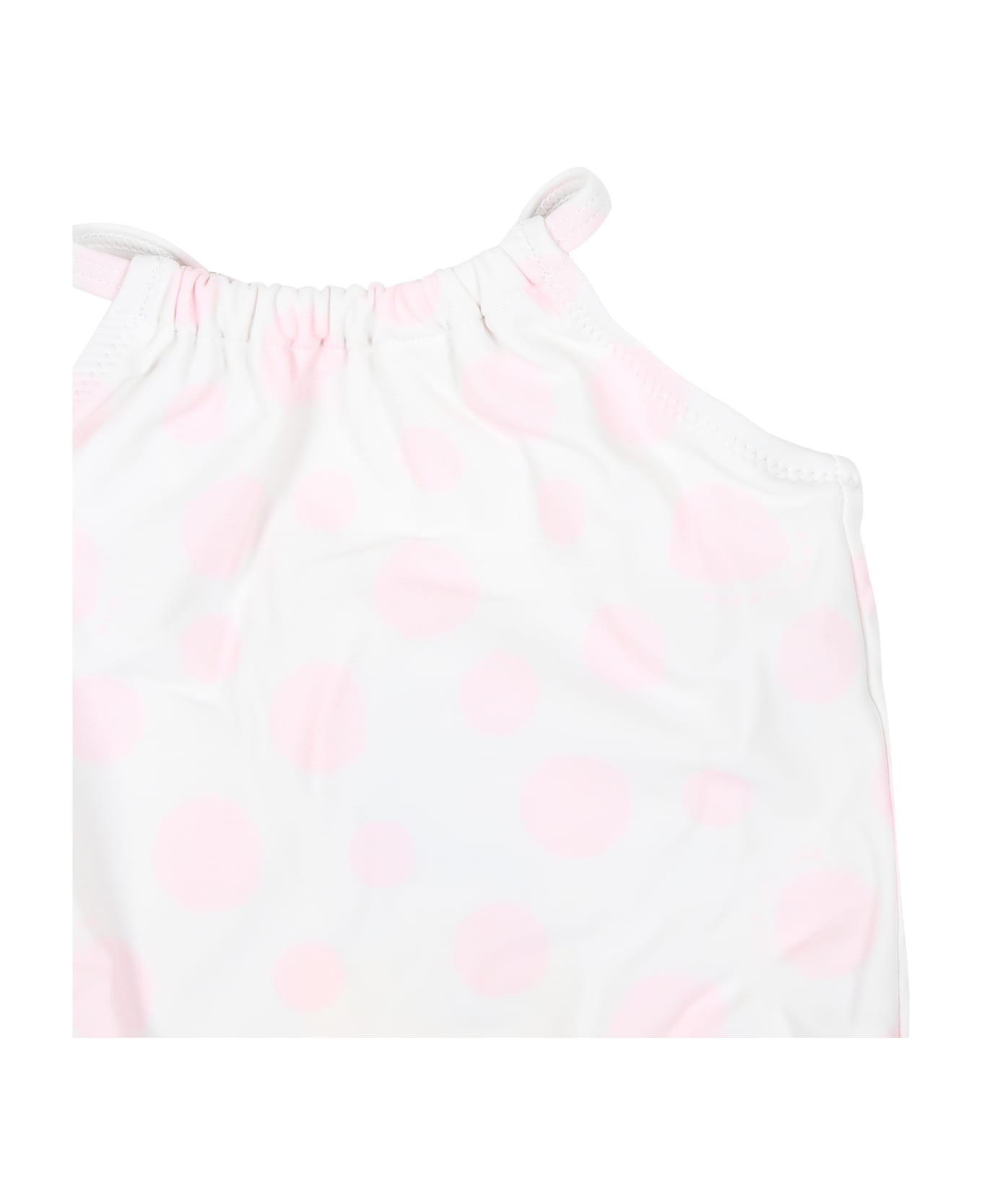 Marc Jacobs White One-piece Swimsuit For Baby Girl With Polka Dot Pattern - White