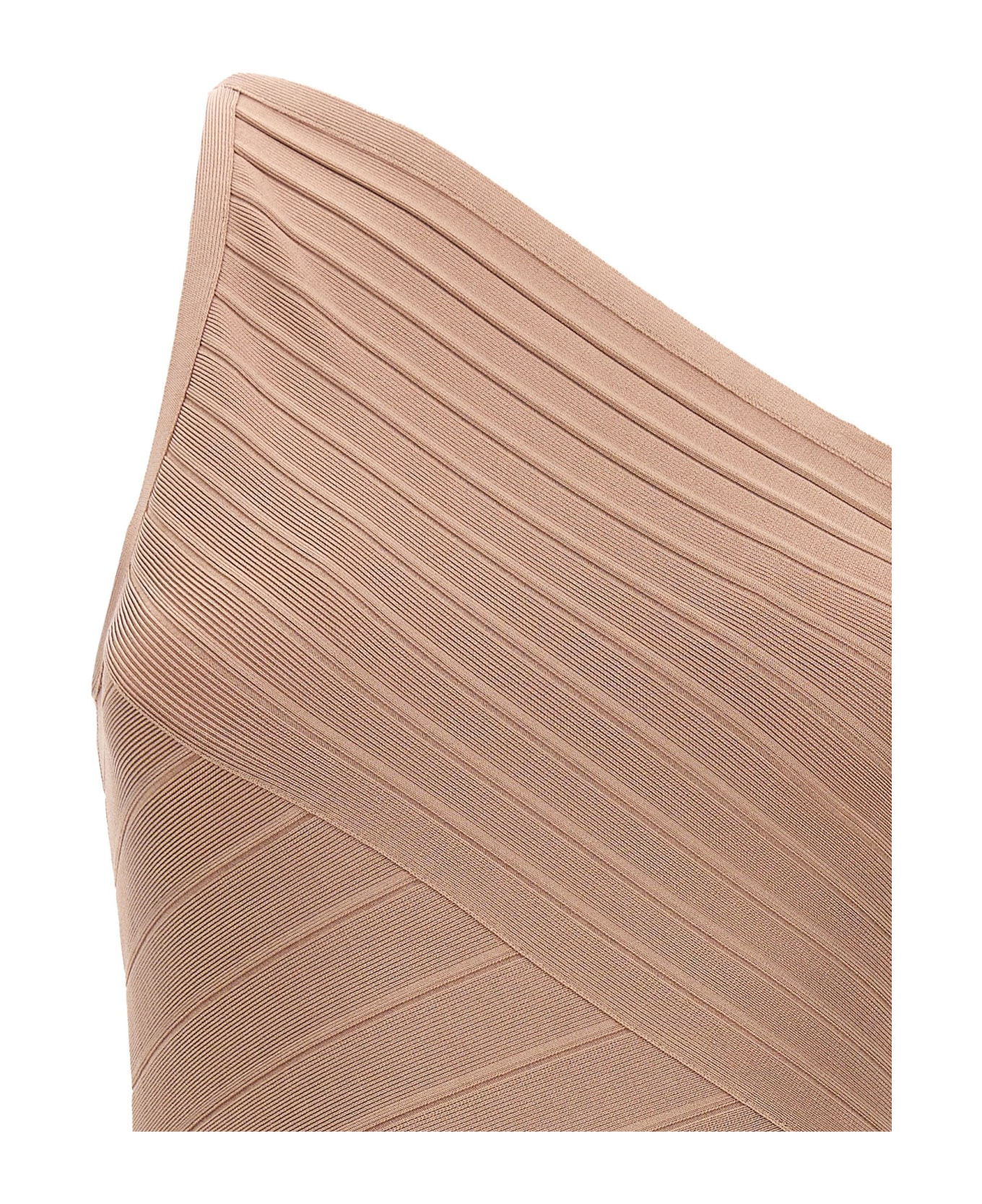 Hervé Léger 'icon Asymmetrical S/l Mini' Dress - Pink ワンピース＆ドレス