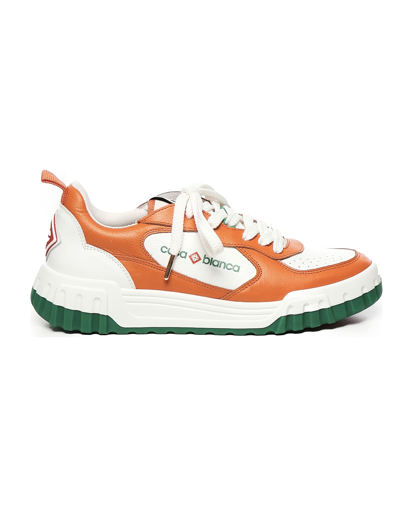 Casablanca Court Sneakers - WHITE, orange