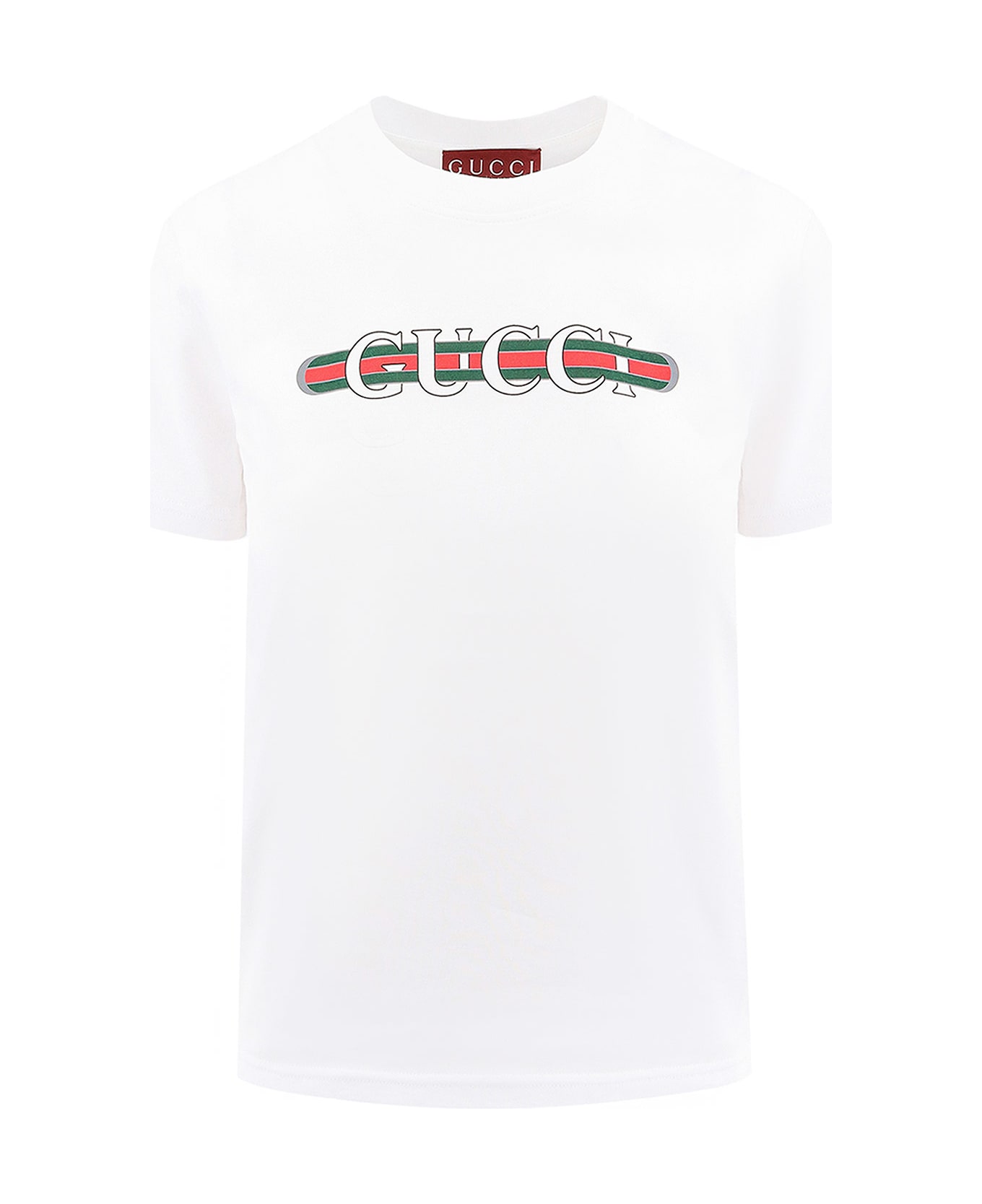 Gucci White Cotton T-shirt With Logo Print - White