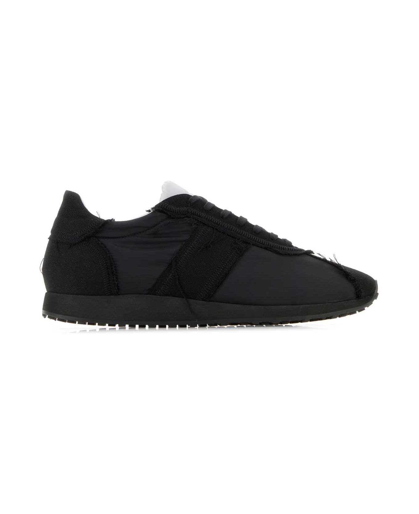 The Row Black Fabric Mika Sneakers - BLACKLIGHTGREY