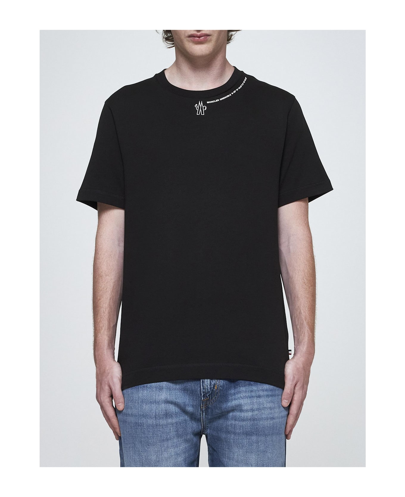 Moncler Logo Cotton T-shirt - Black