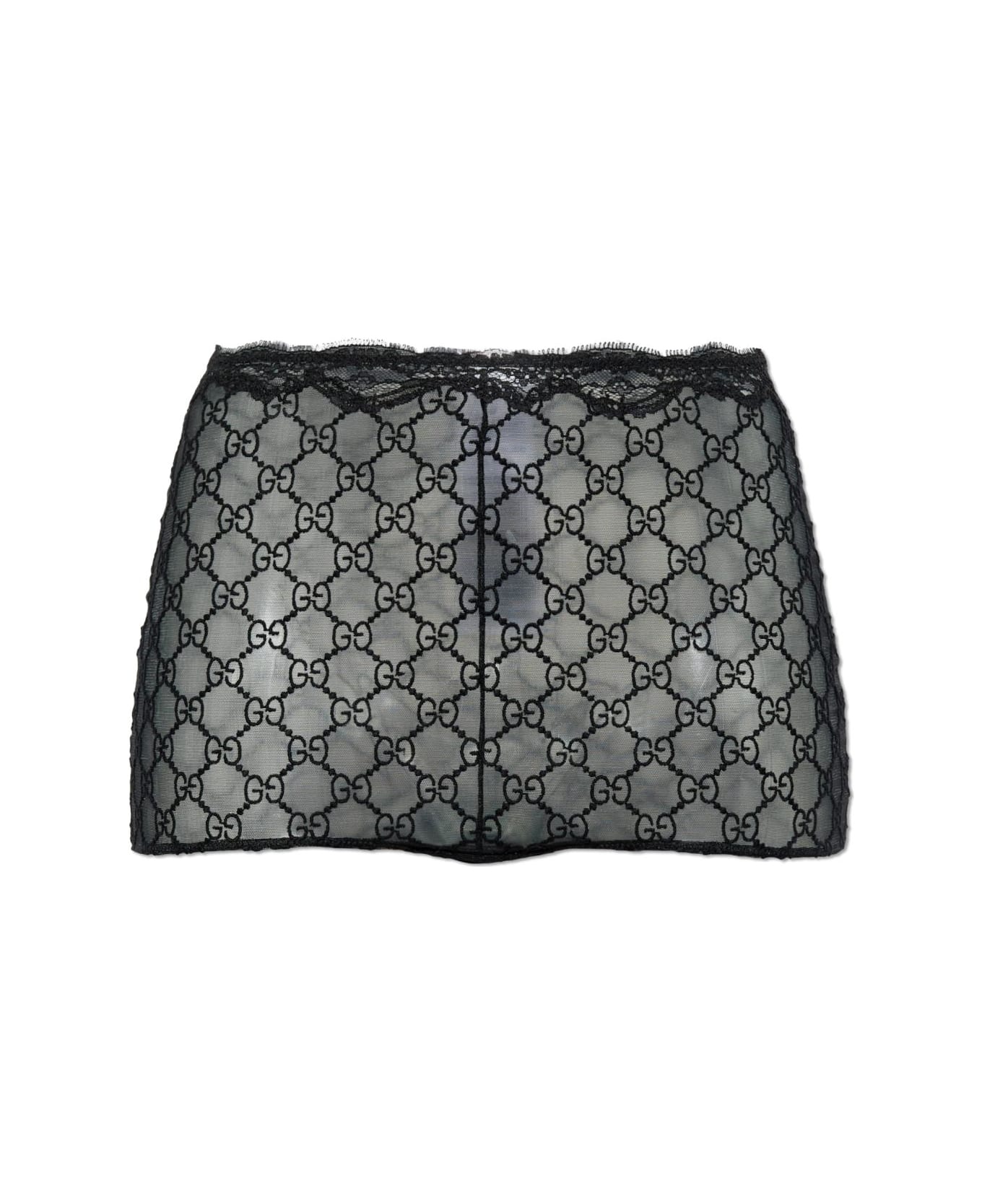 Gucci High-waisted Lace Panties - Black