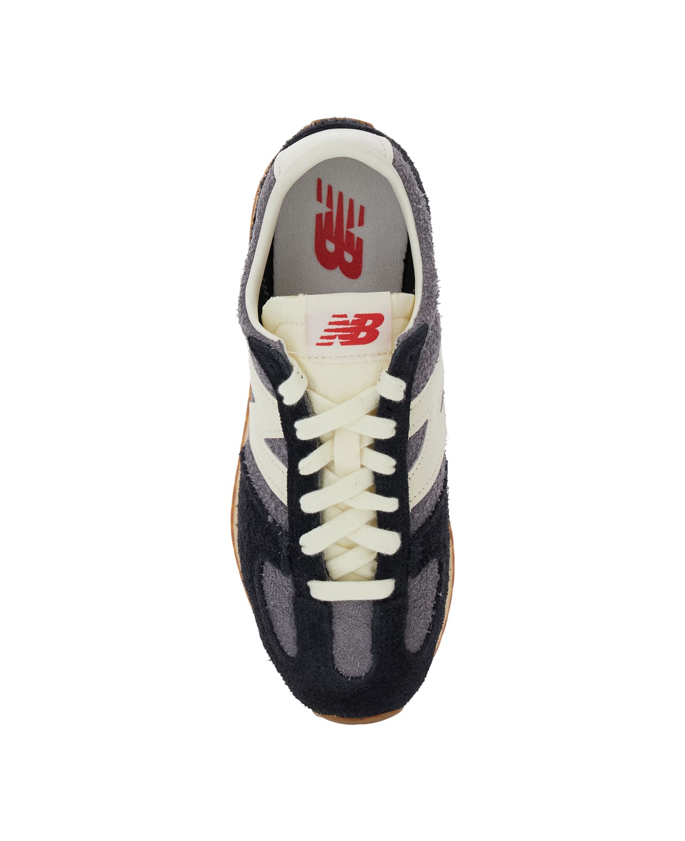 New Balance Black Low Top Sneakers With Logo Patch In Suede Unisex - Black スニーカー