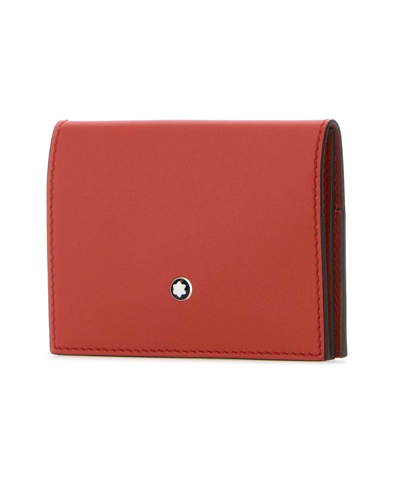 Montblanc Red Leather Card Holder - BLACK