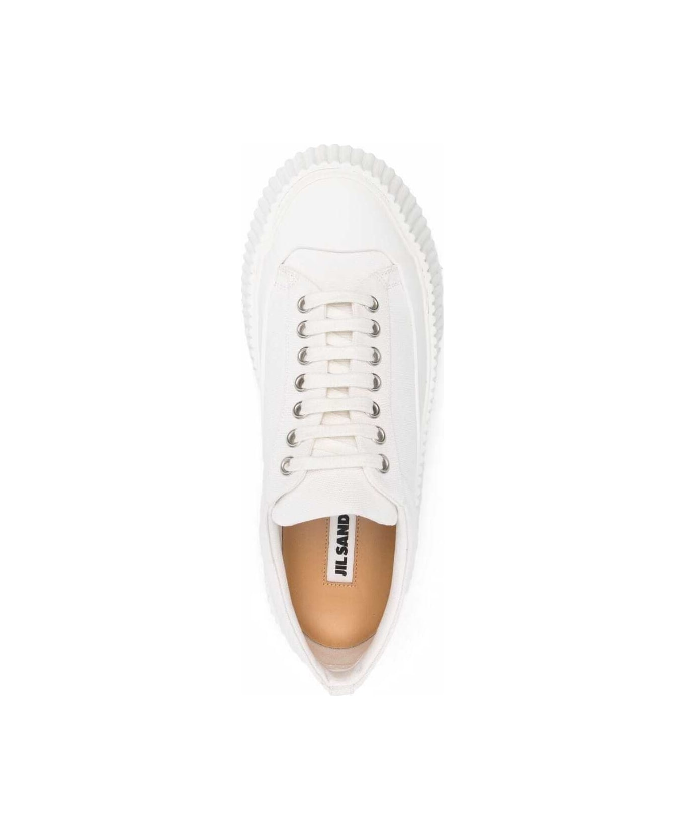 Jil Sander Woman's White Recycled Cotton Sneakers - White ウェッジシューズ