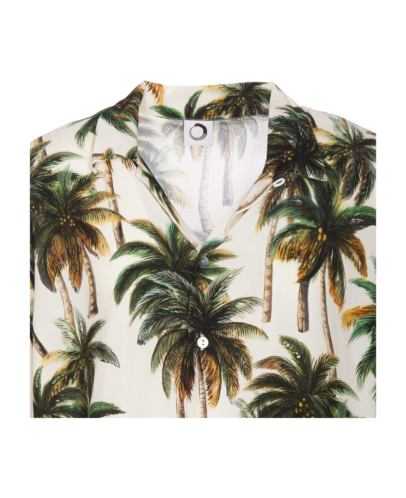 Endless Joy Palm Short Sleeves Shirt - Beige