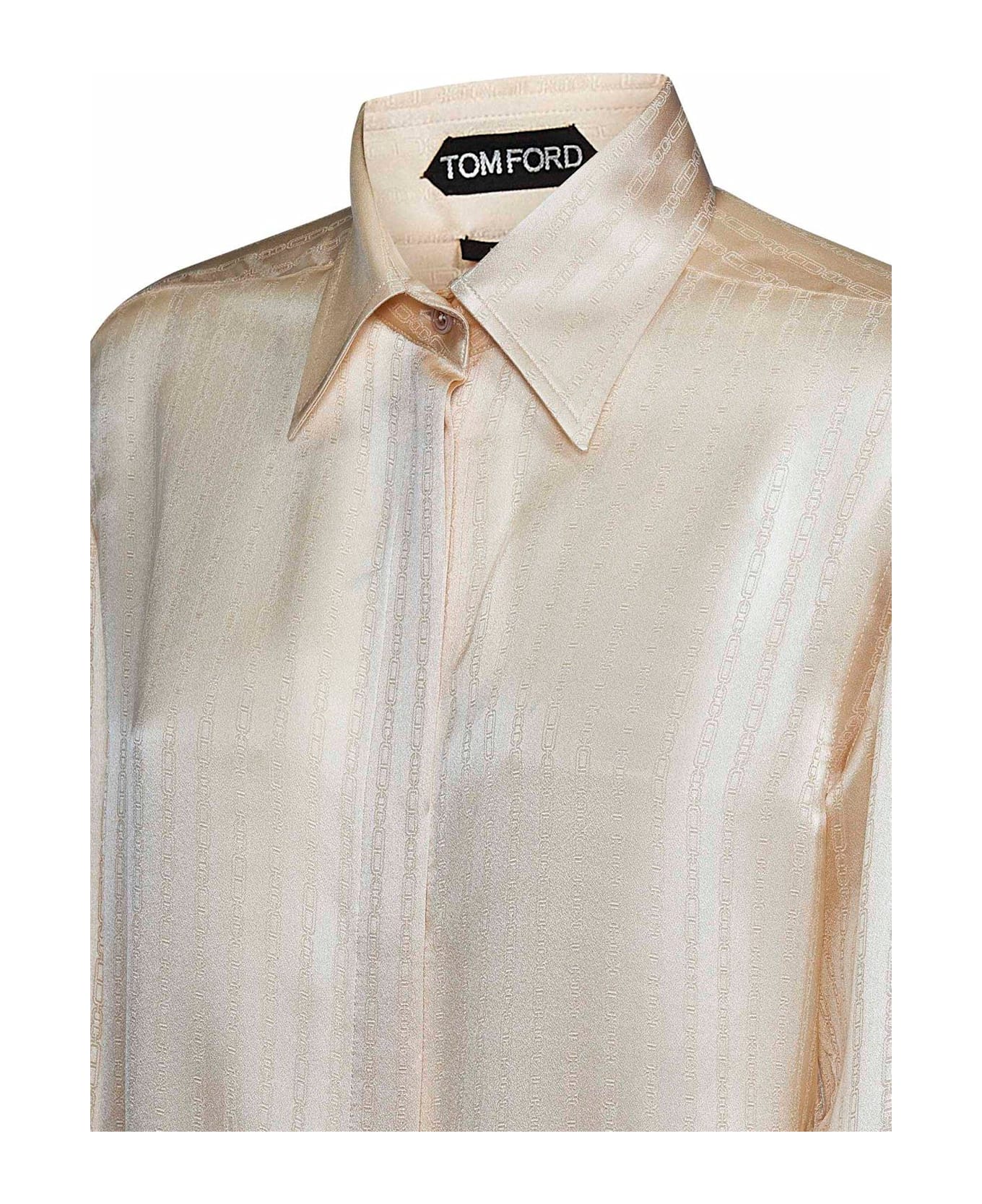 Tom Ford Whitney Striped Fluid Shirt - Beige