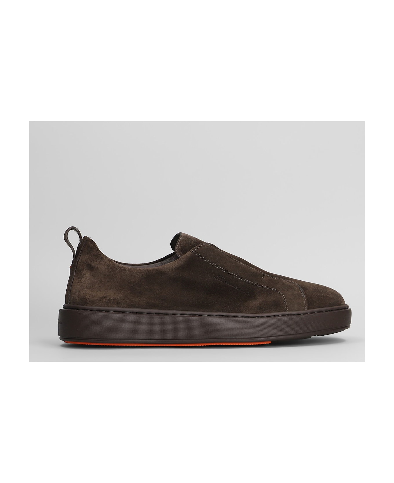 Santoni Victory Sneakers In Brown Suede - brown