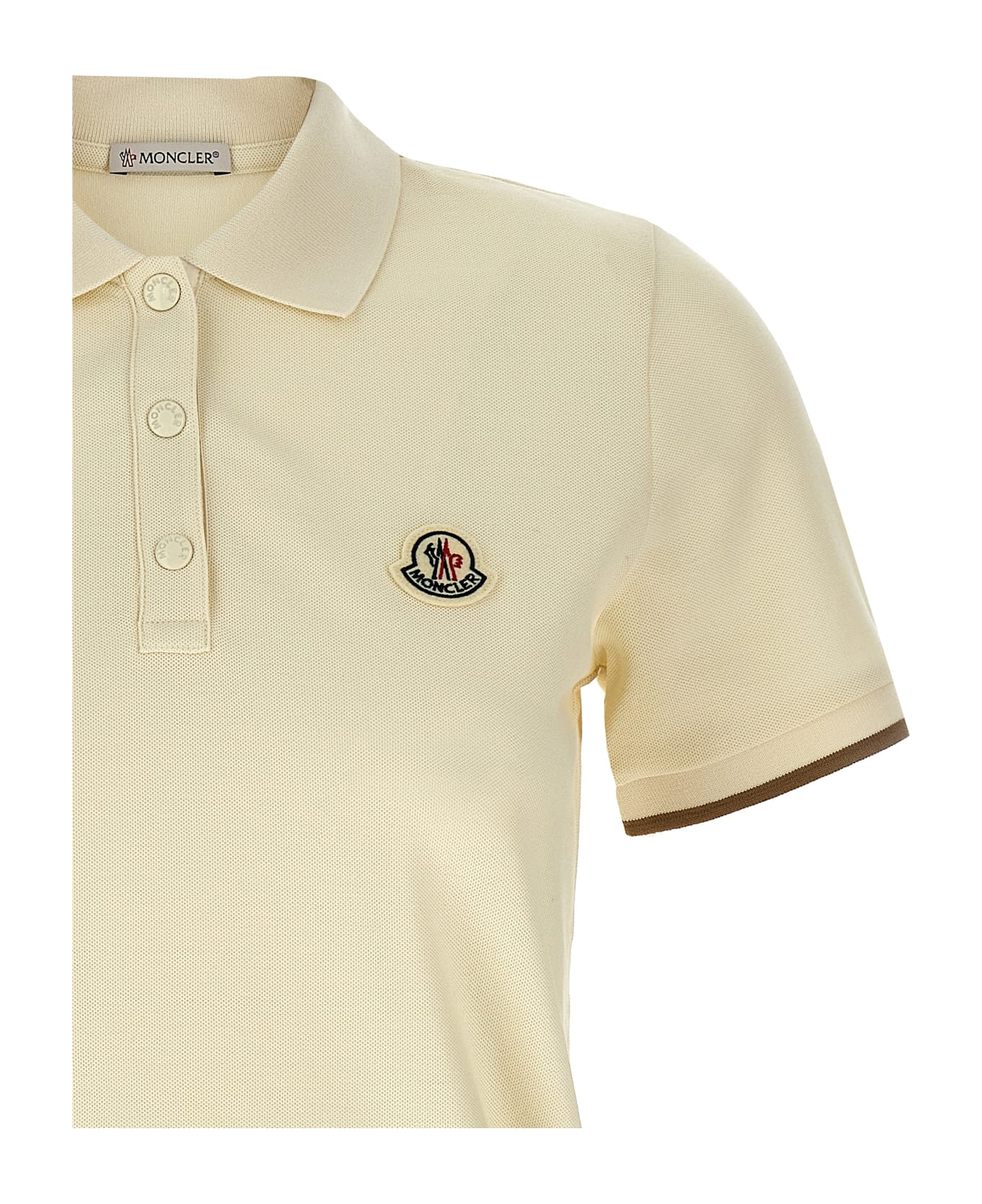 Moncler Logo White Polo Shirt - 034