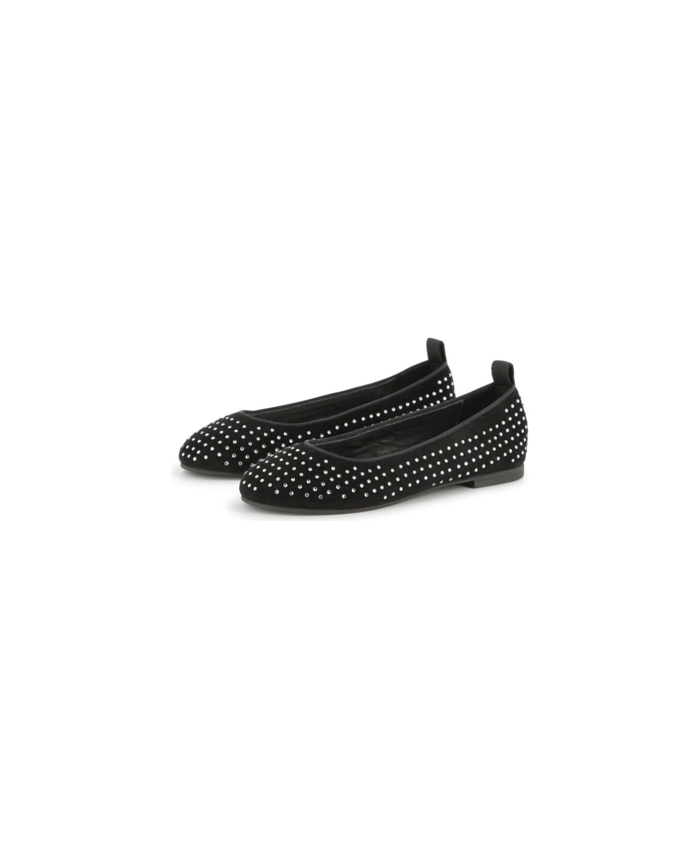 Marc Jacobs Black Ballet Shoes With Stud Embellishments And Almond Toe In Leather Girl - Black