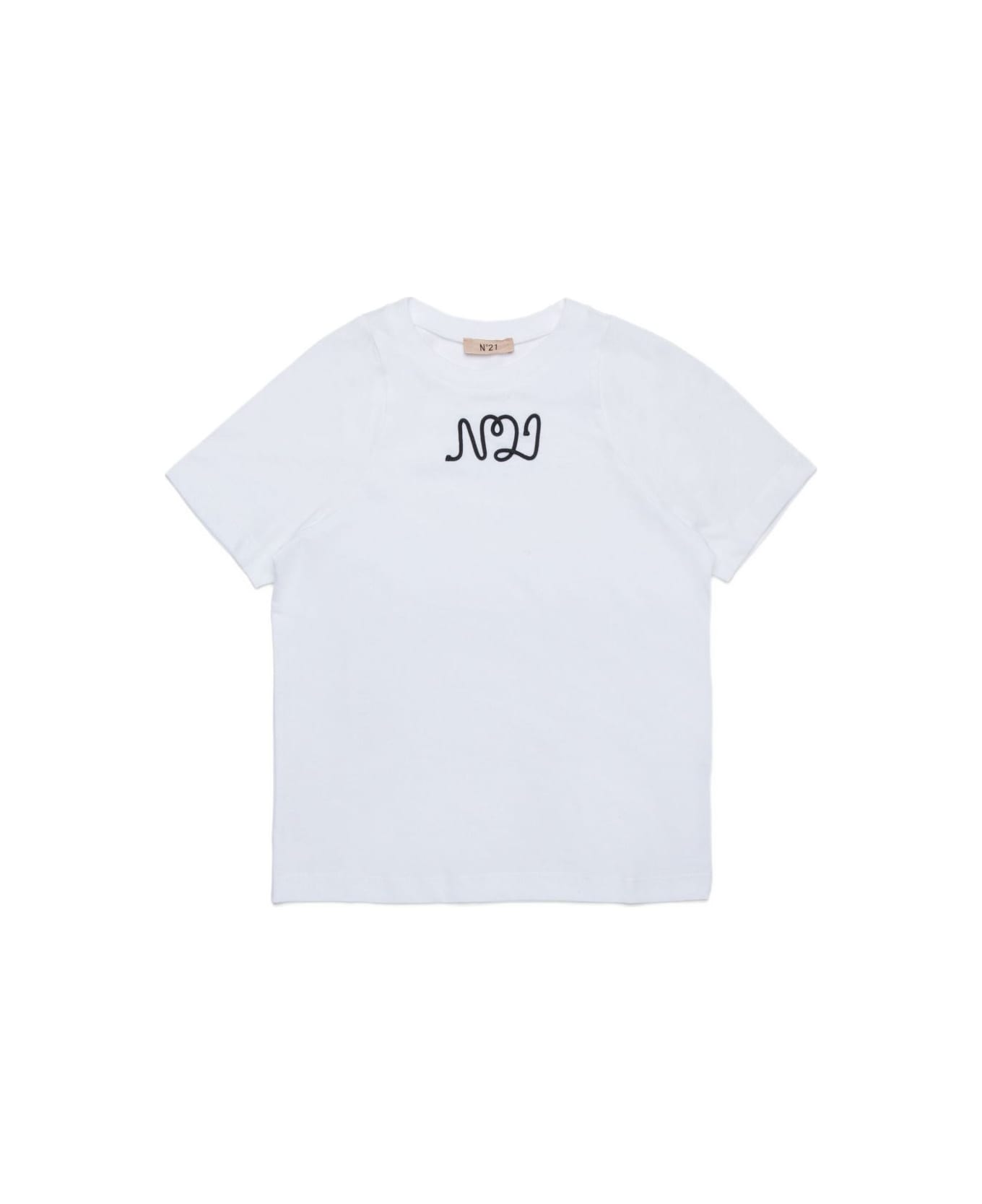 N.21 Nº21 Kids White Crew-neck - White