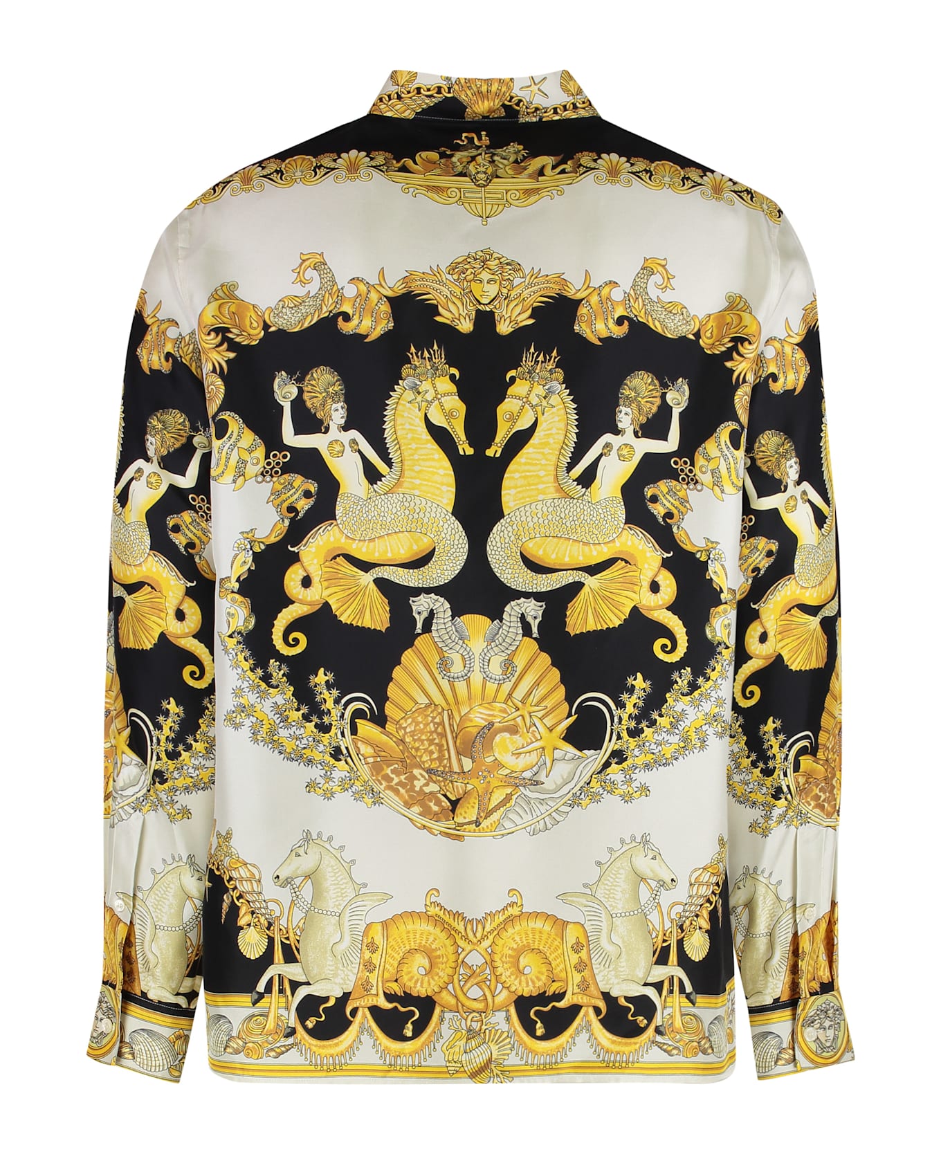 Versace Printed Silk Shirt - GOLD/NEUTRALS