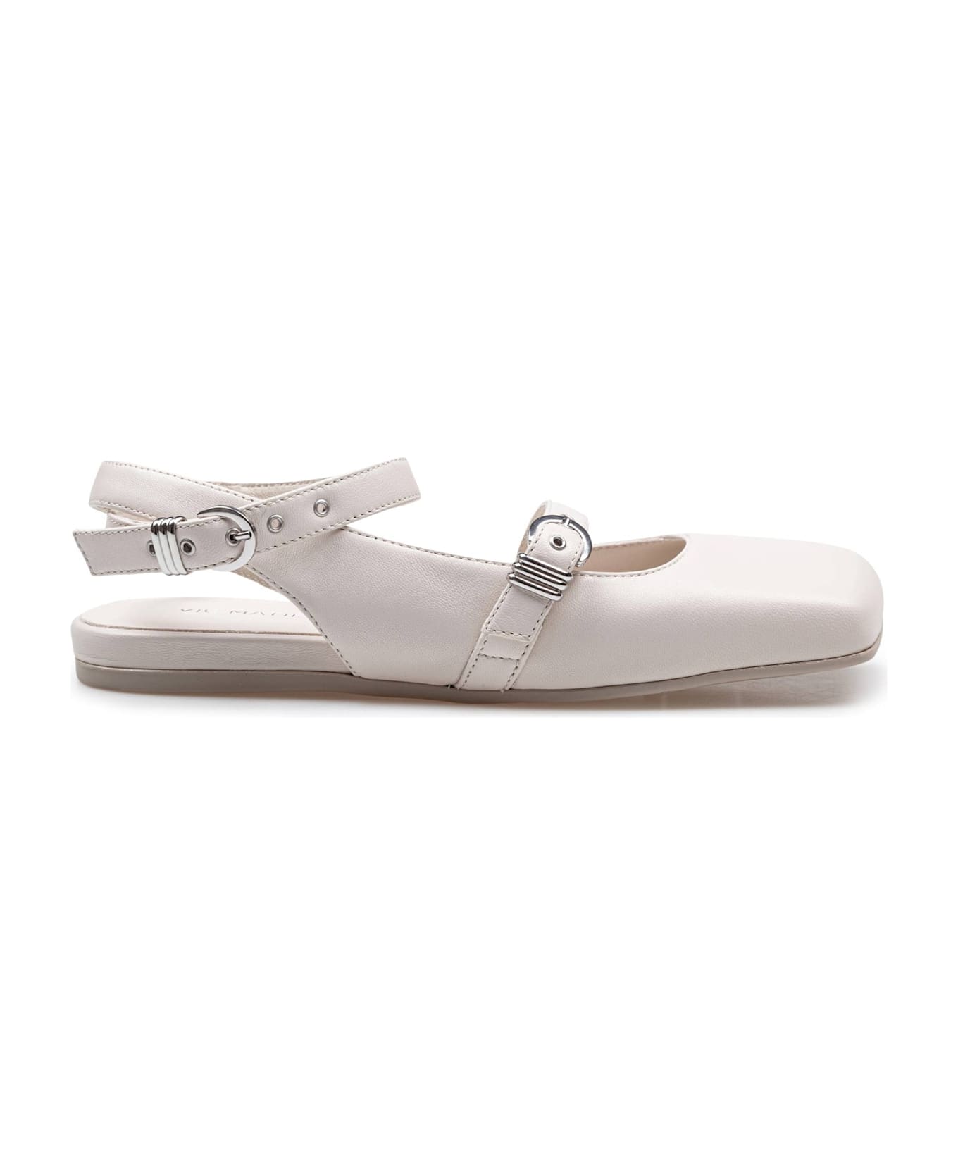 Vic Matié ' Ballerina Shoes Square Closed Chanel In Nappa Color Bone - BONE