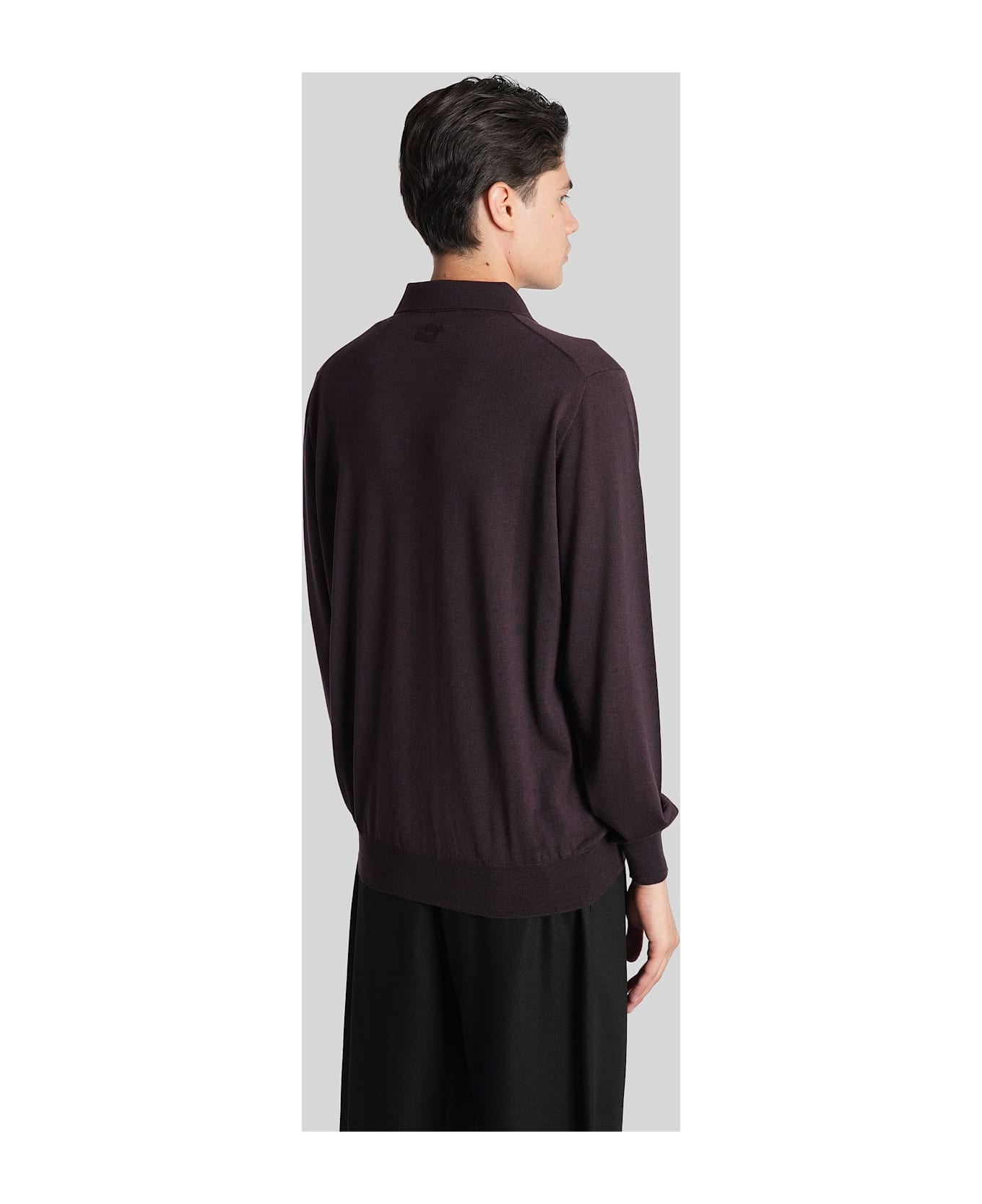 Lardini Polo In Bordeaux Wool - bordeaux