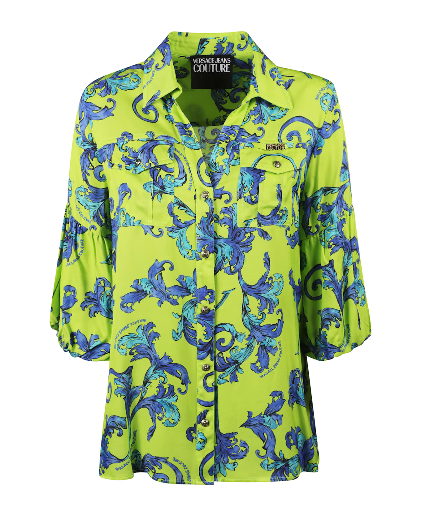 Versace Jeans Couture Chest Pocket Printed Shirt - Green