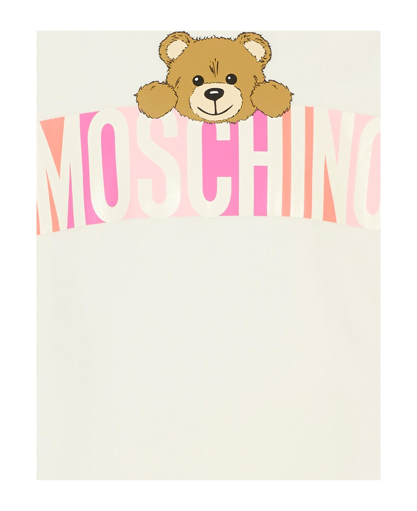 Moschino Ivory Sweatshirt For Girl With Teddy Bear - Ivory