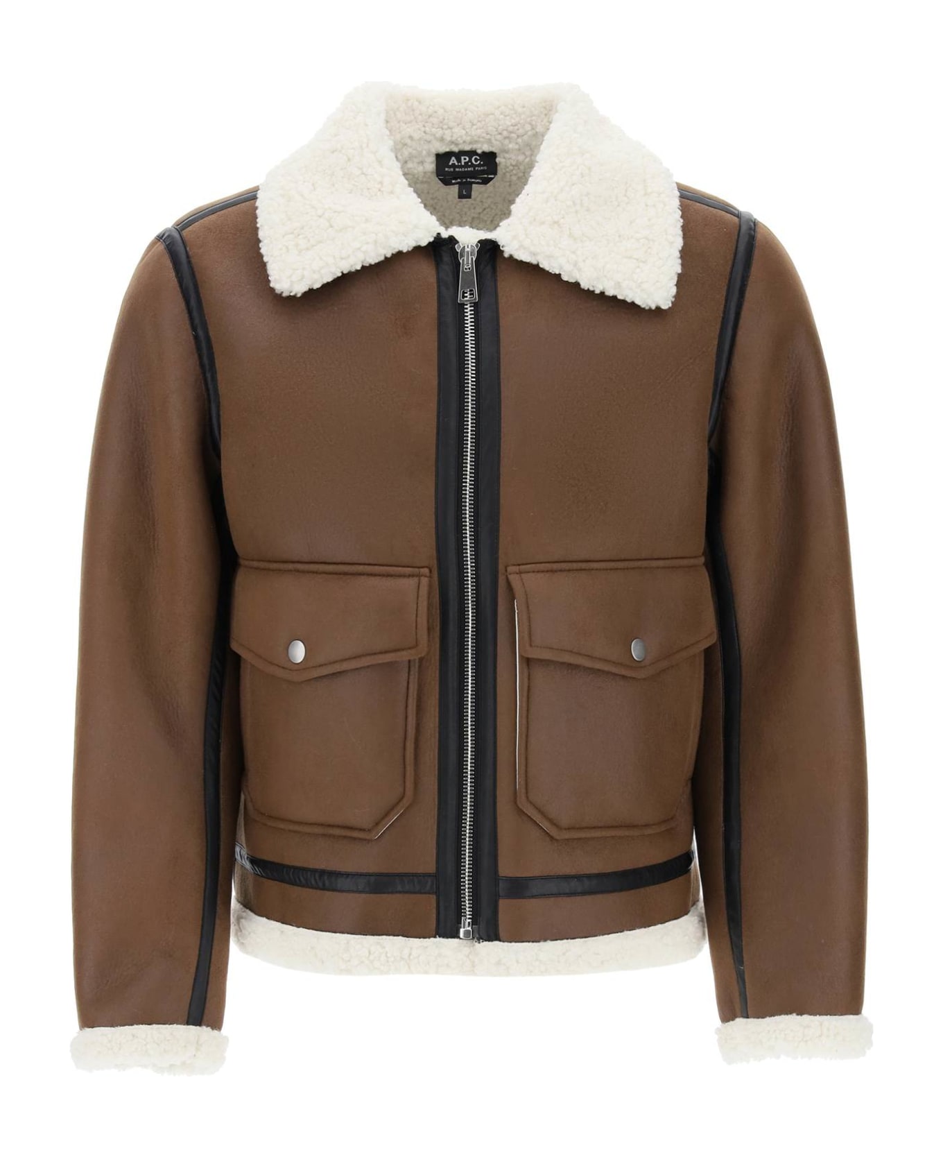 A.P.C. Eco-shearling Jacket - BROWN