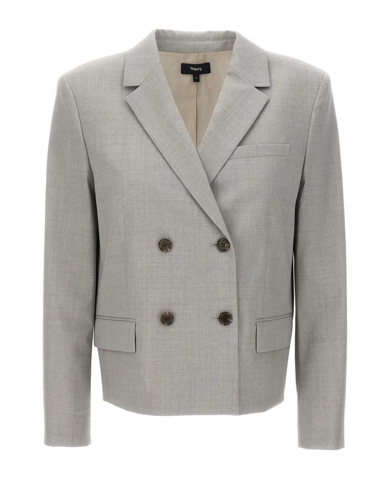 Theory Double-breasted Blazer - GREY