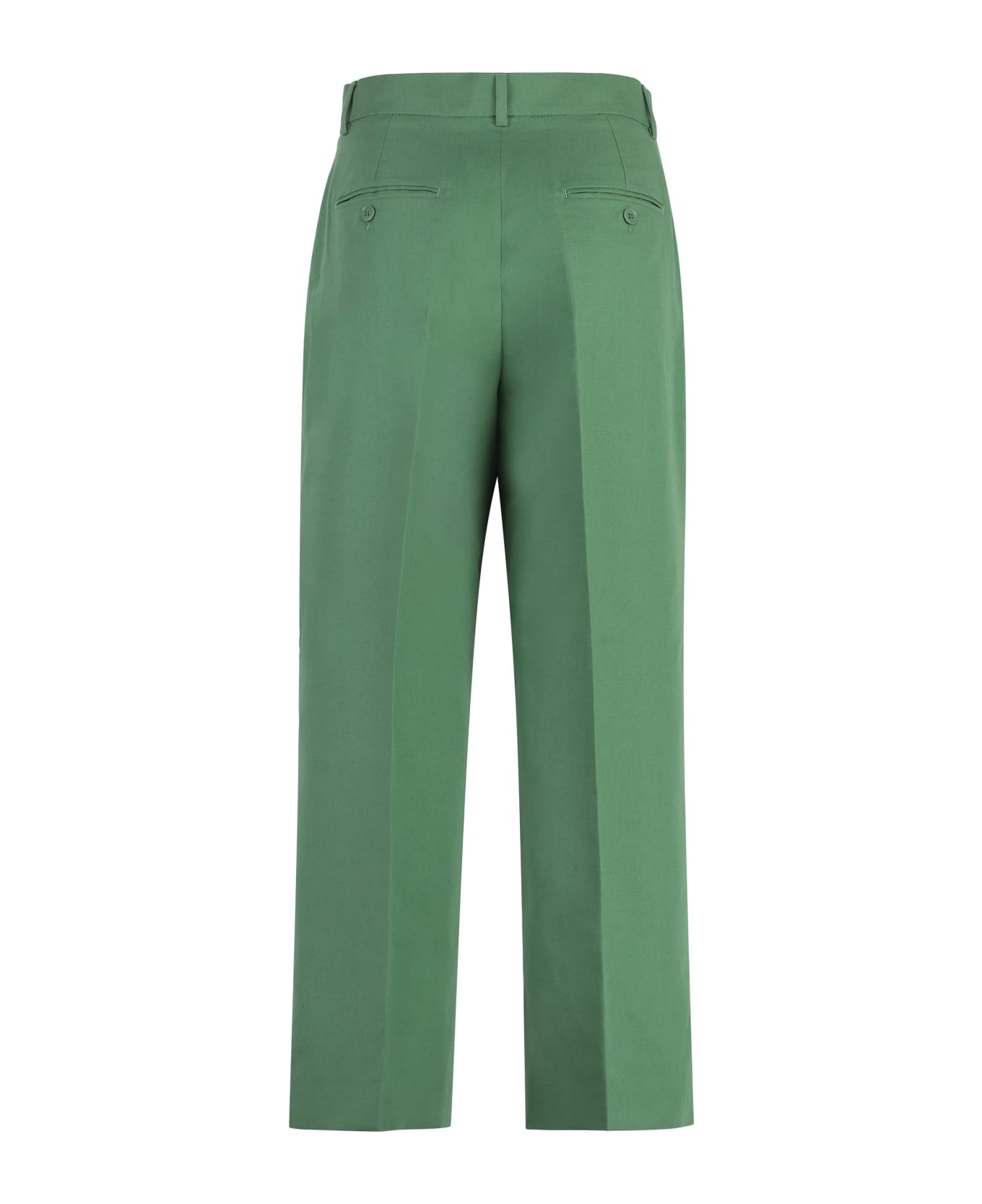 Weekend Max Mara Zircone Cotton-linen Trousers - green