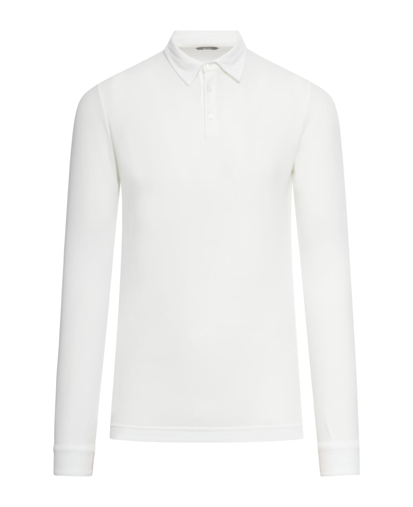 Zanone Polo Long Sleaves - Optic White ポロシャツ