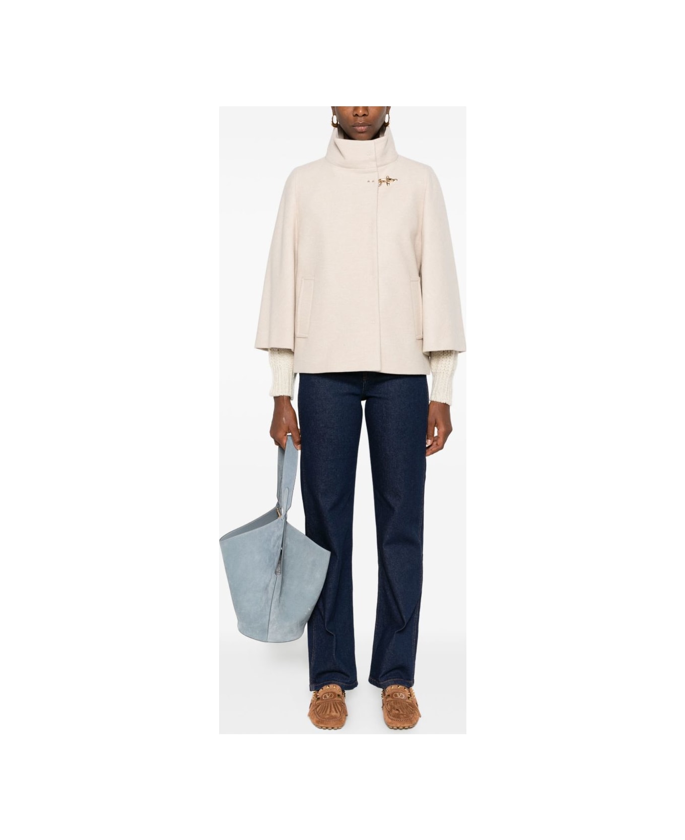 Fay Wool Cape - Ivory