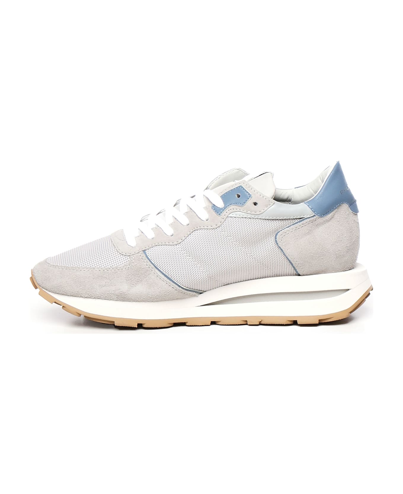 Philippe Model Tropez Low Top Sneaker - WHITE, light blue
