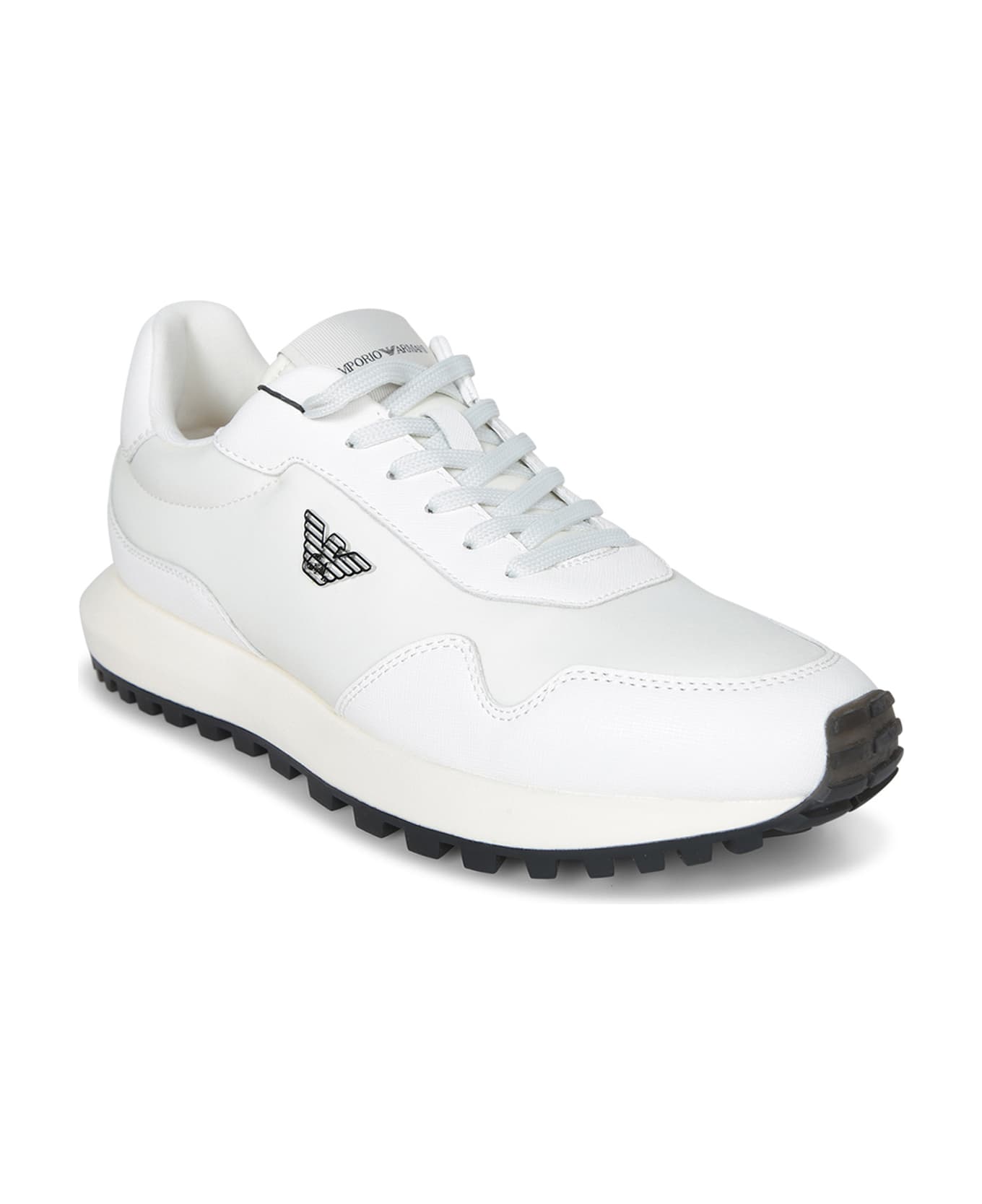 Emporio Armani Sustainability Values Lace-up Sneakers - Bianco