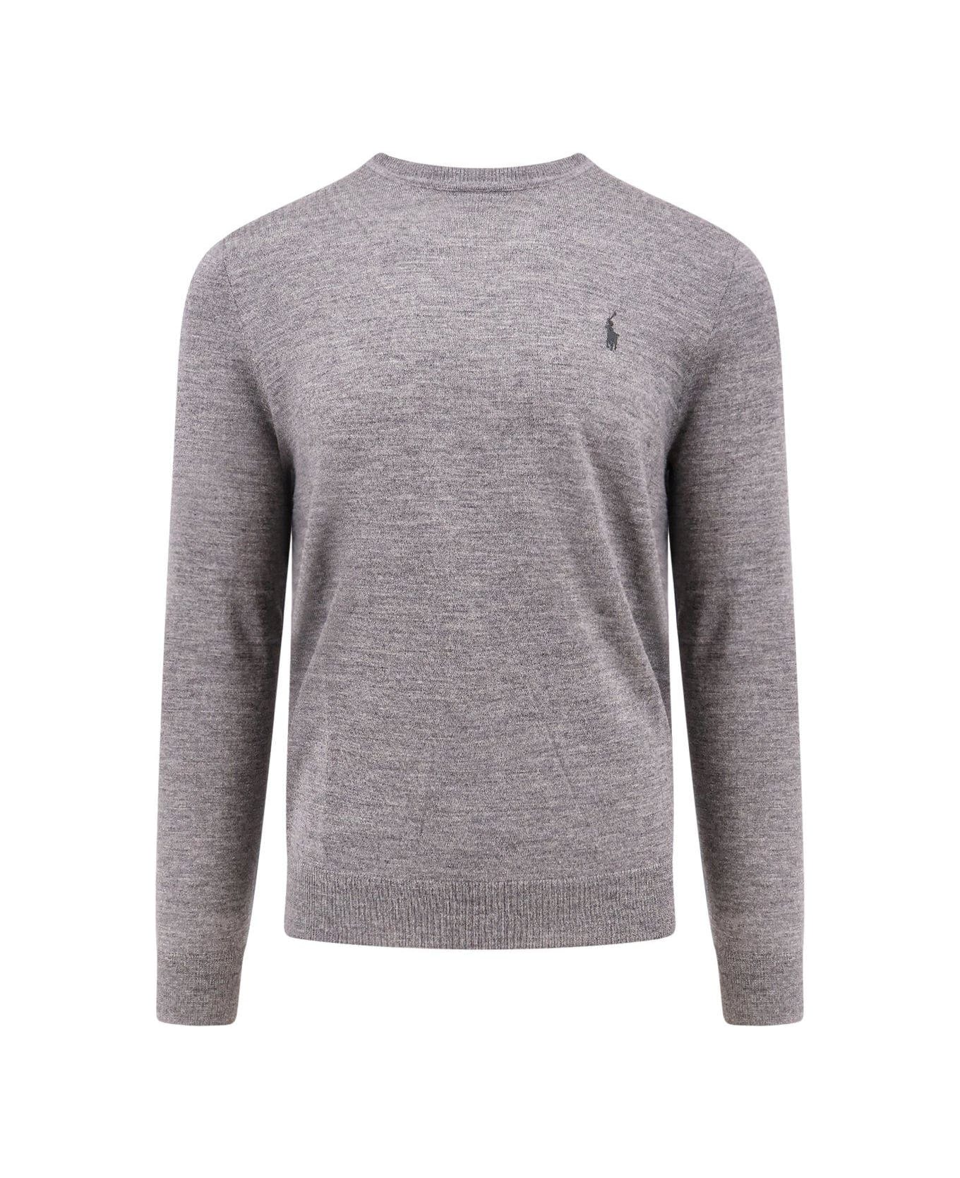 Polo Ralph Lauren Logo Embroidered Crewneck Jumper - Fawn Grey Heather