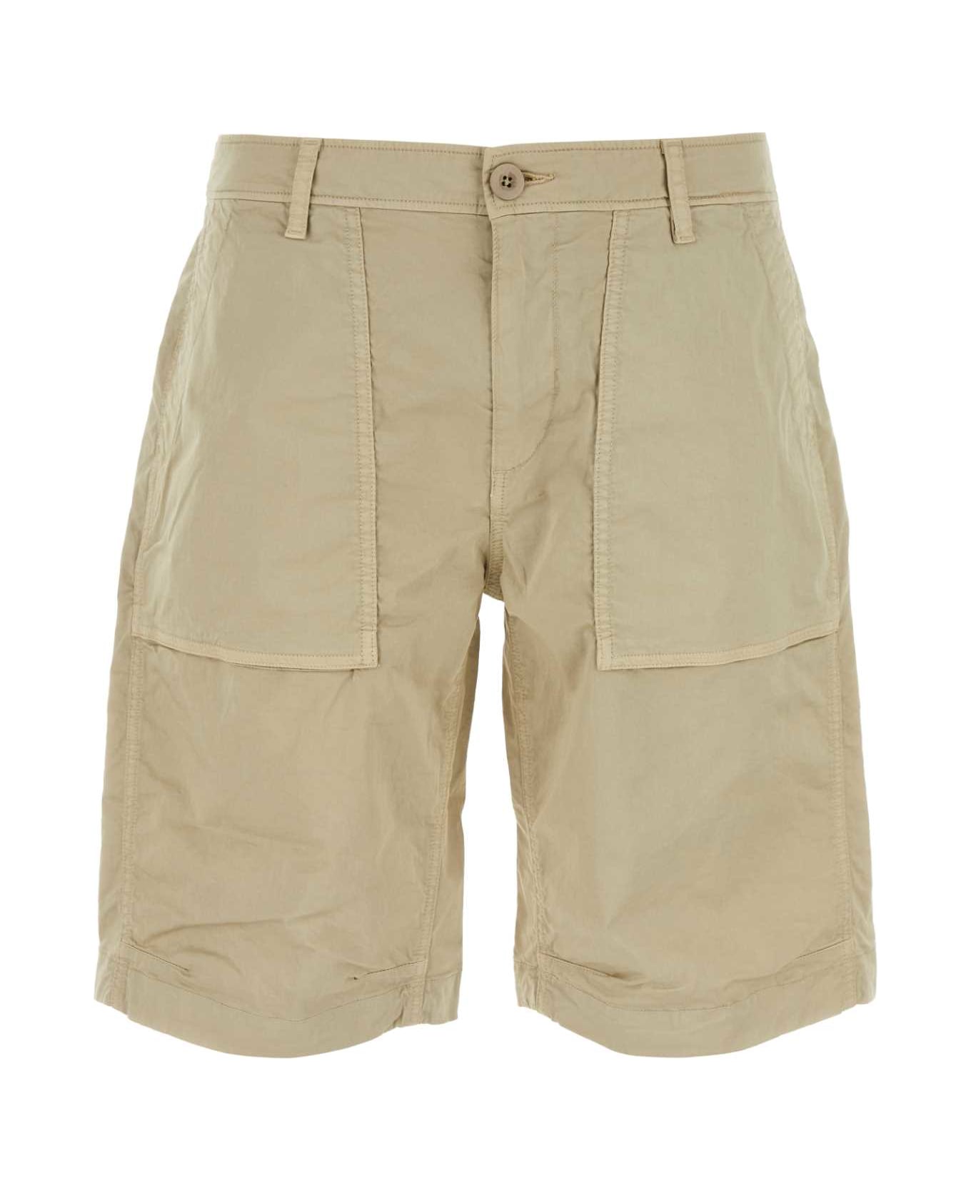 Ten C Beige Cotton Stretch Bermuda Shorts - BIANCOGARZA