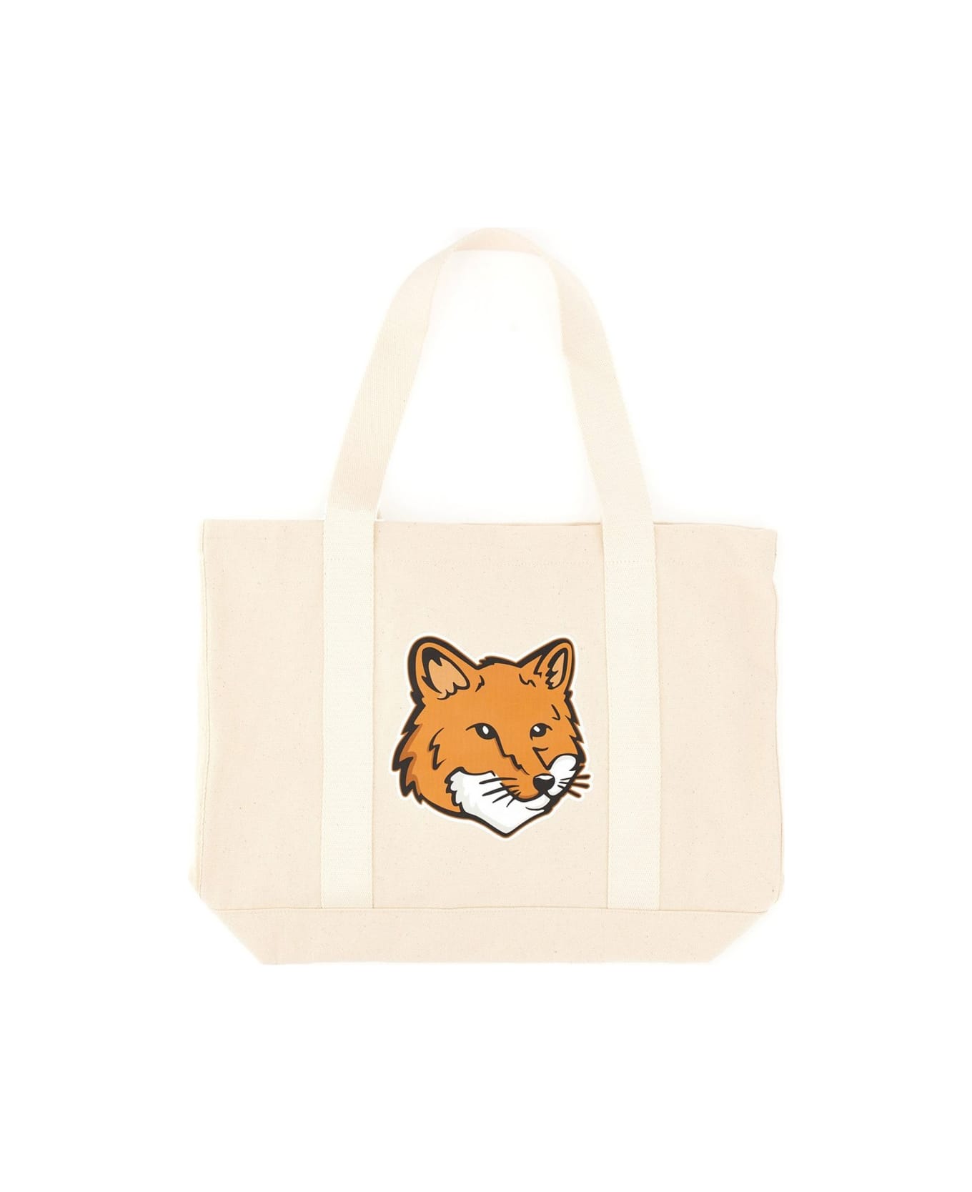 Maison Kitsuné Fox Head Print Bag - WHITE