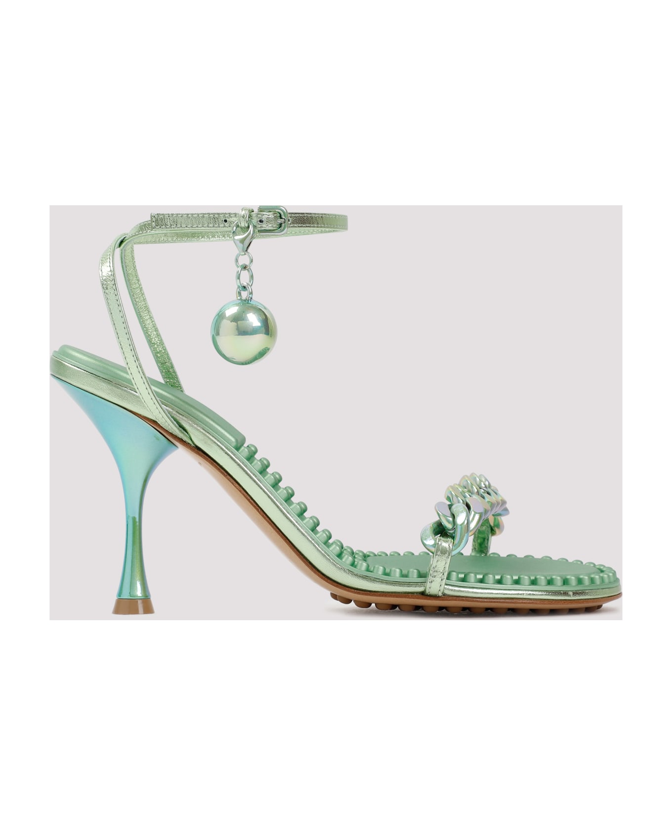 Bottega Veneta Dot Heeled Sandals - Pistachio