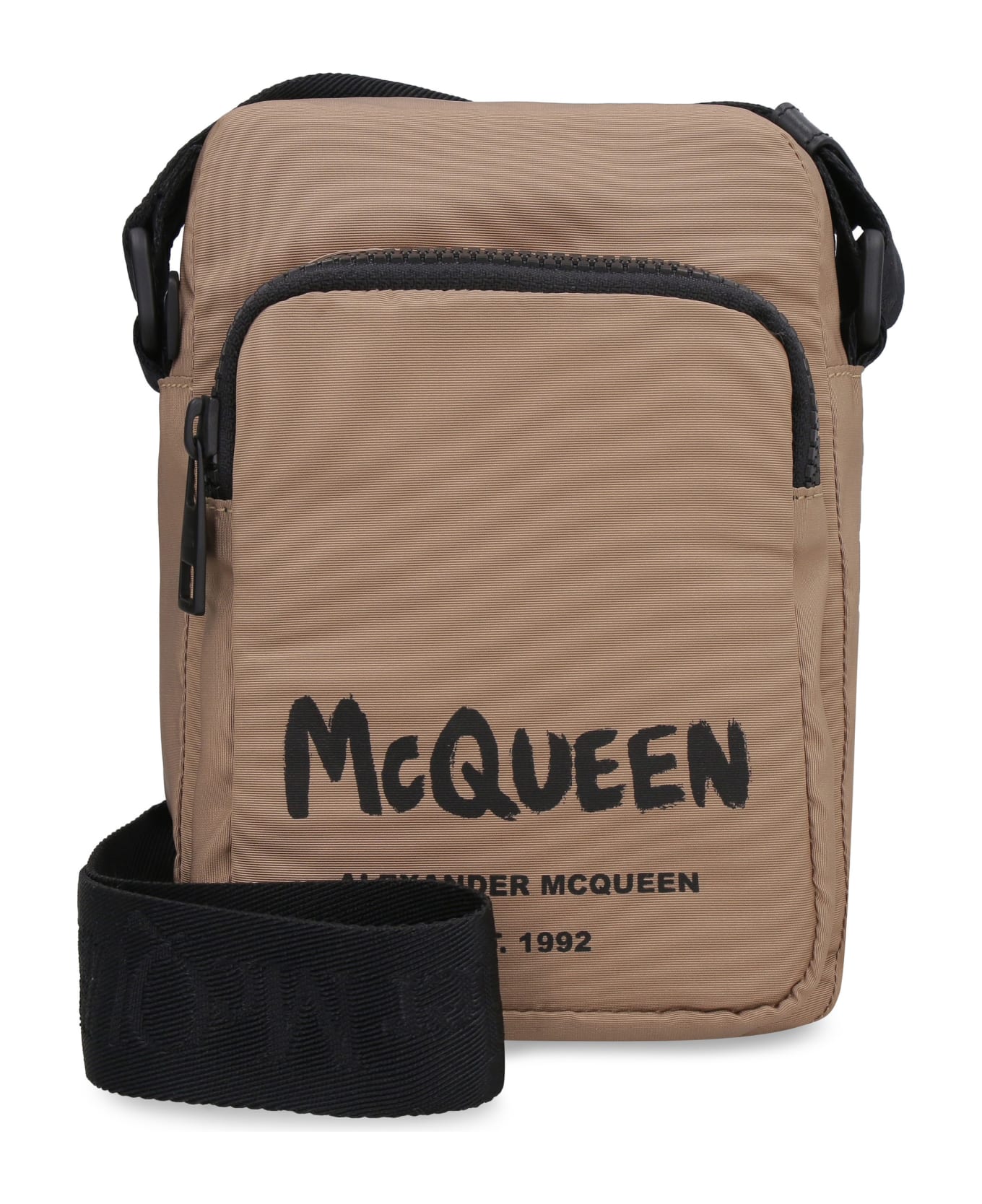 Alexander McQueen Mini Urban Biker Messenger Bag With Logo - Beige
